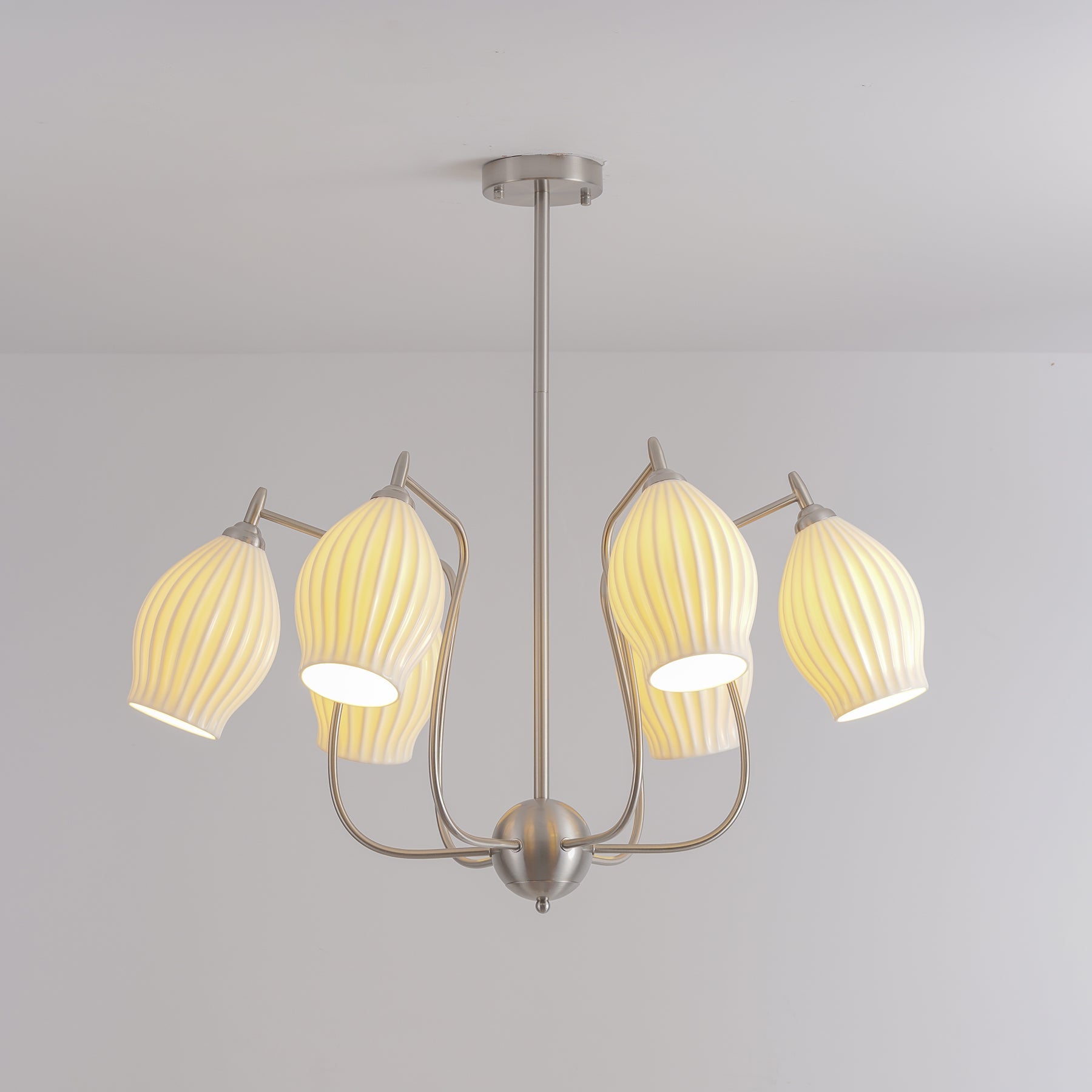 Ceramic Ribbed Chandelier - Blowlighting