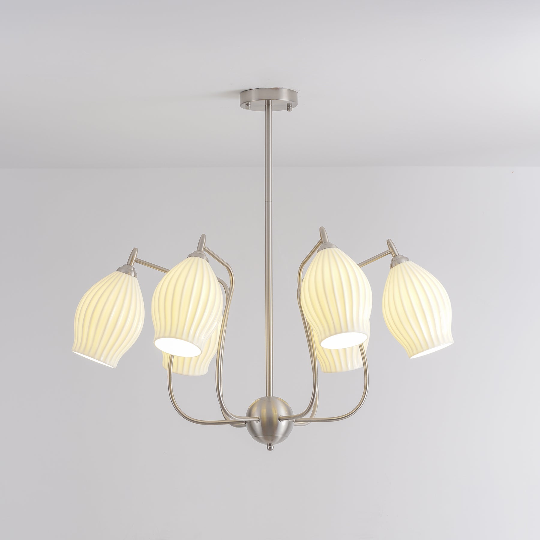 Ceramic Ribbed Chandelier - Blowlighting