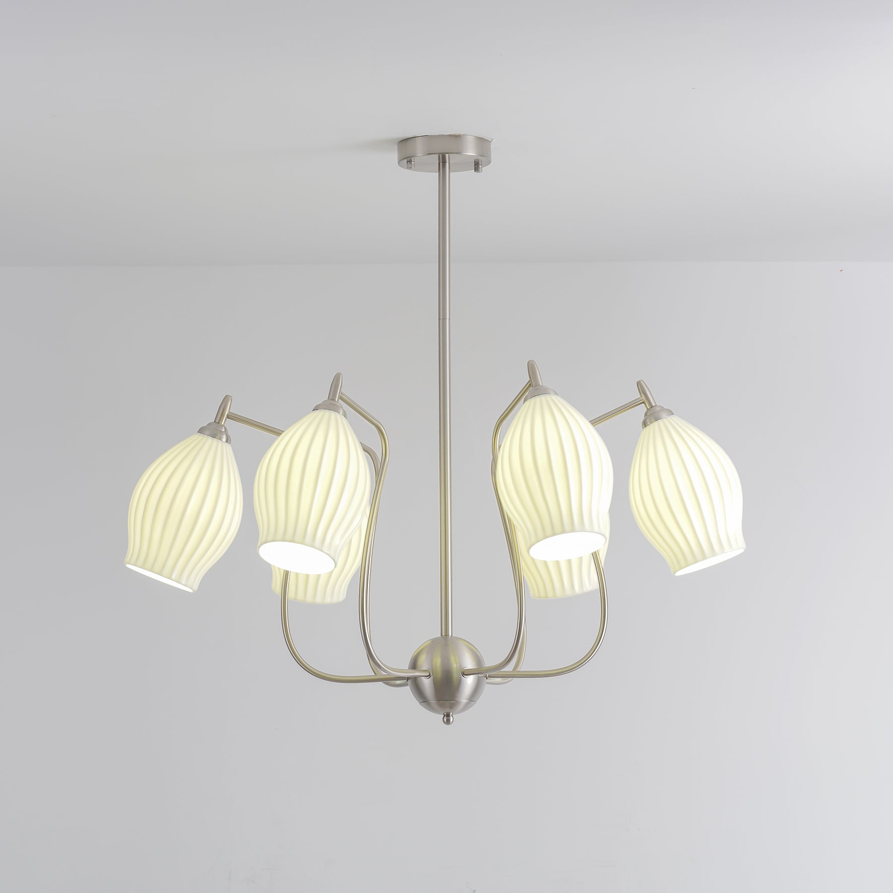 Ceramic Ribbed Chandelier - Blowlighting