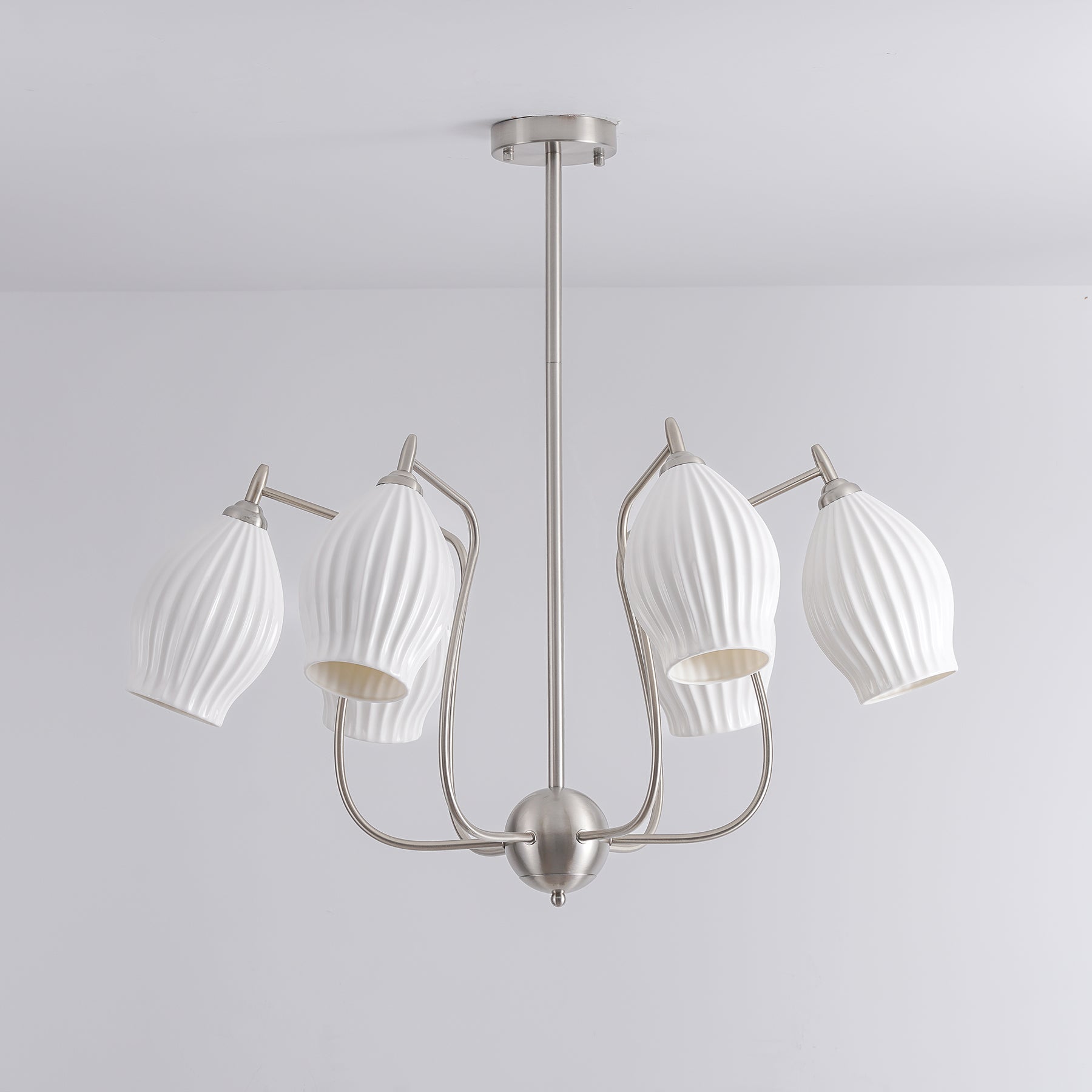 Ceramic Ribbed Chandelier - Blowlighting