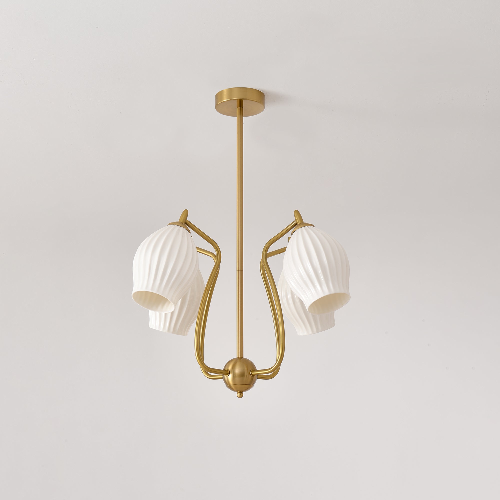 Ceramic Ribbed Chandelier - Blowlighting