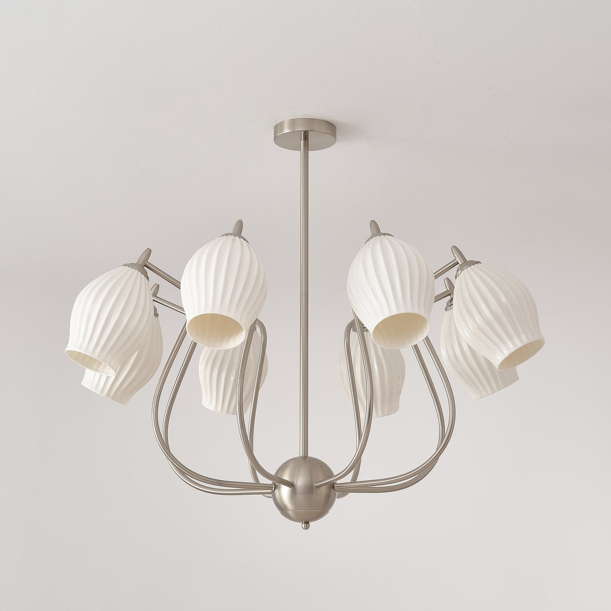 Ceramic Ribbed Chandelier - Blowlighting