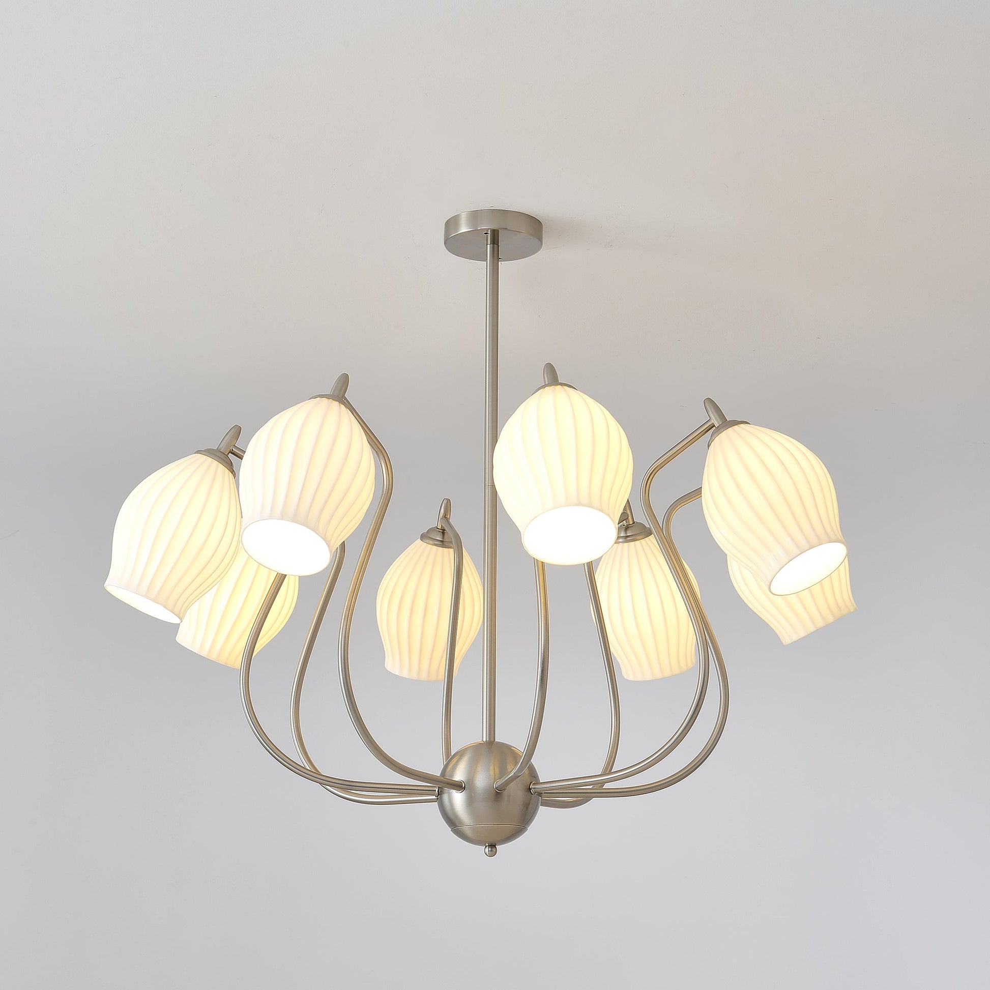 Ceramic Ribbed Chandelier - Blowlighting