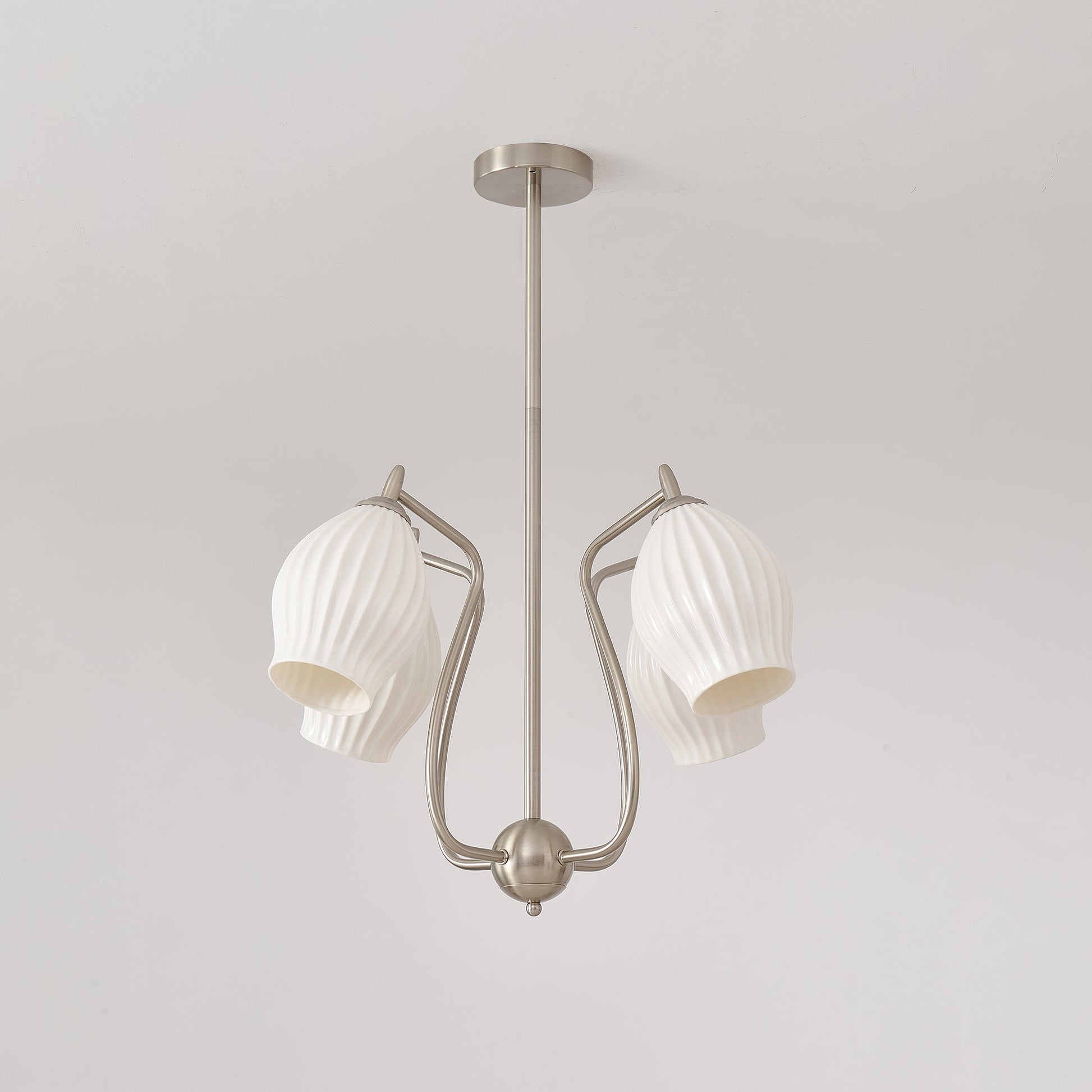 Ceramic Ribbed Chandelier - Blowlighting