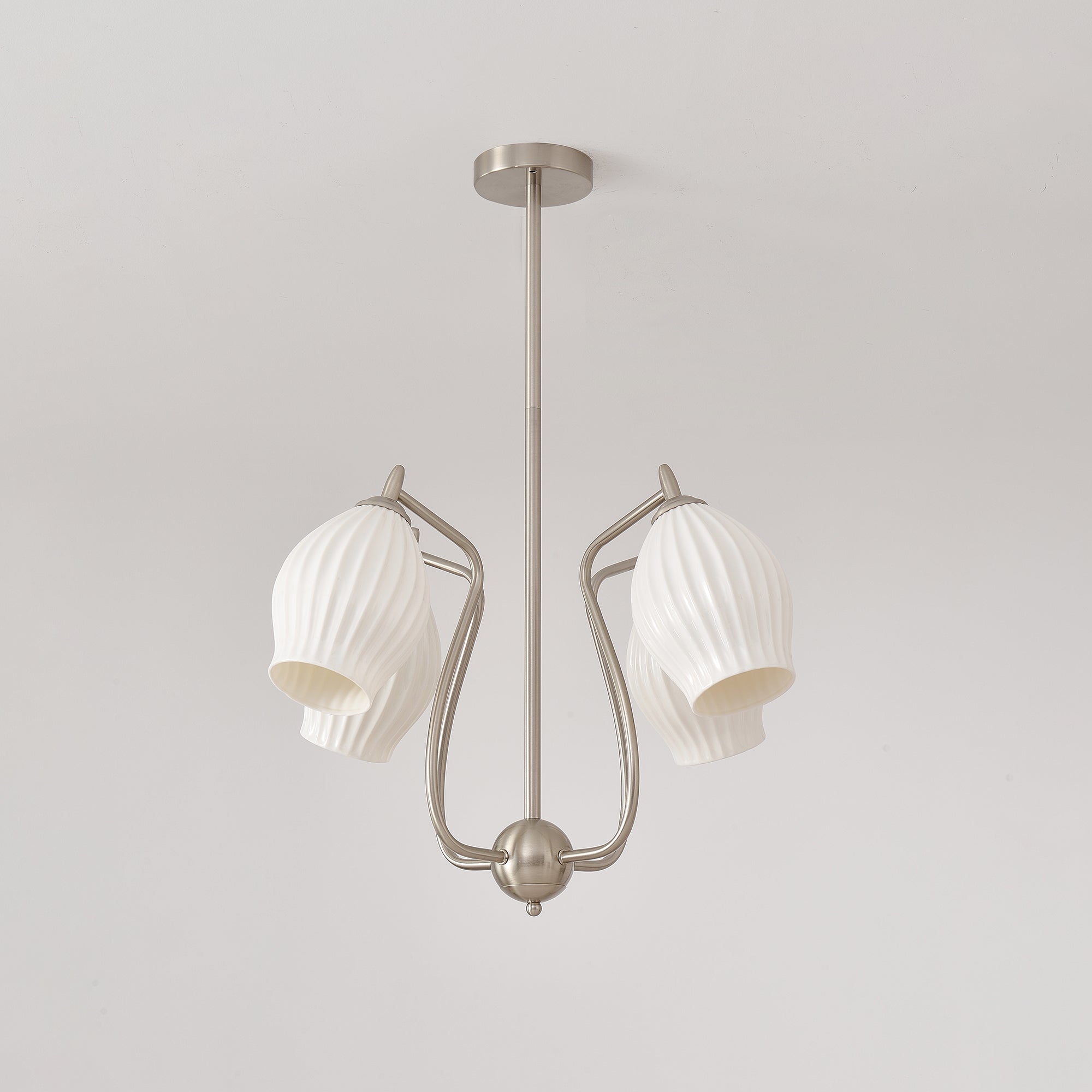 Ceramic Ribbed Chandelier - Blowlighting