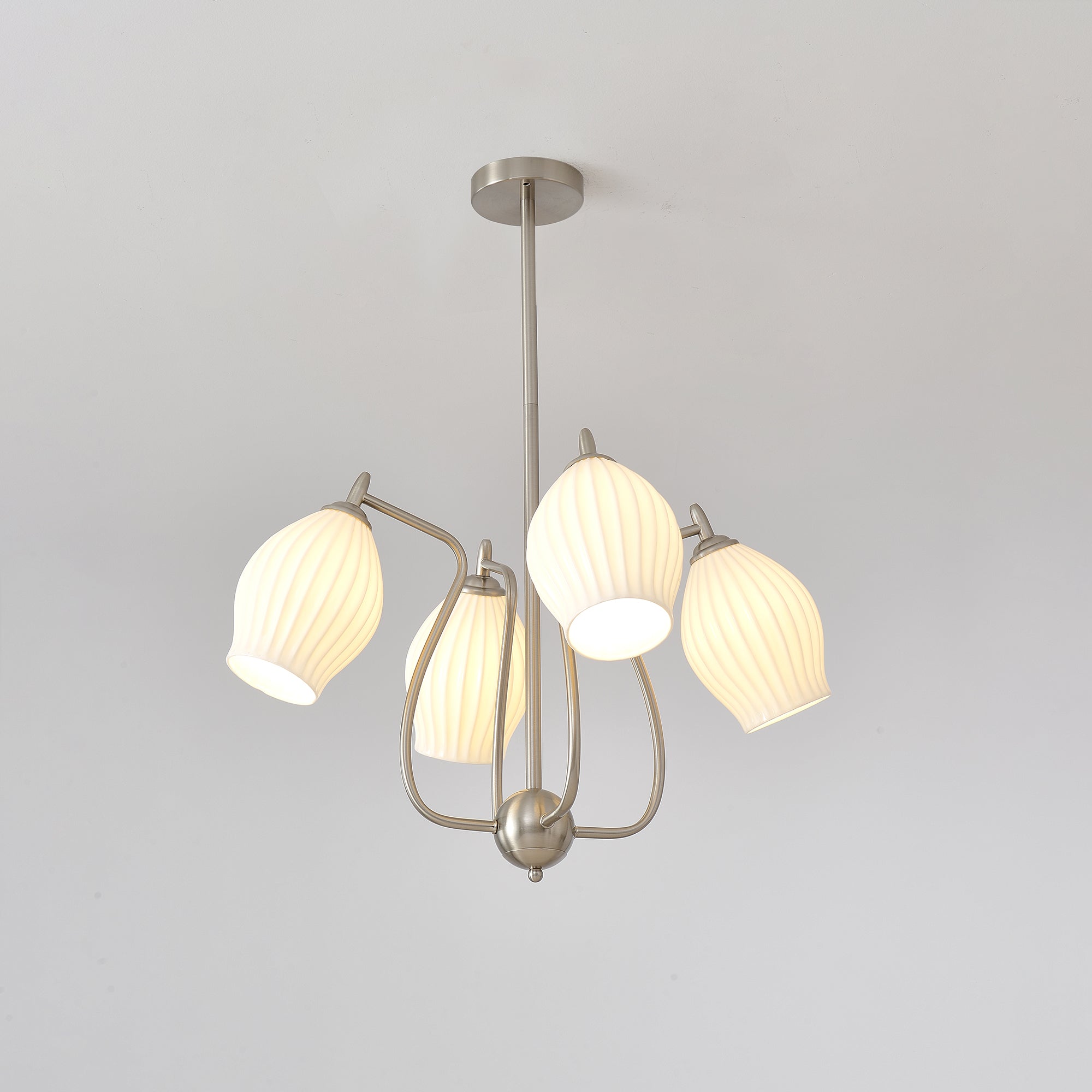 Ceramic Ribbed Chandelier - Blowlighting