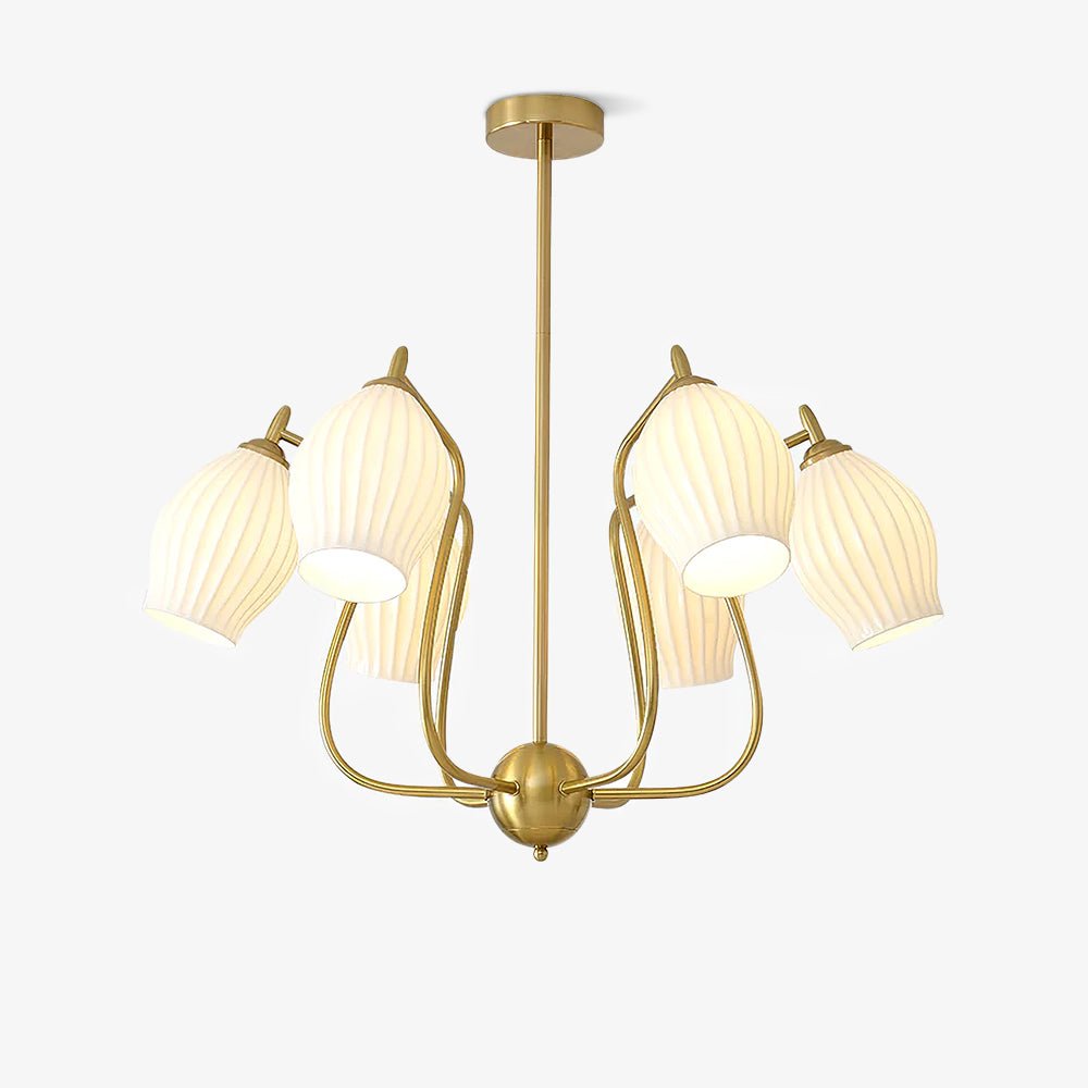 Ceramic Ribbed Chandelier - Blowlighting