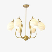 Ceramic Ribbed Chandelier - Blowlighting