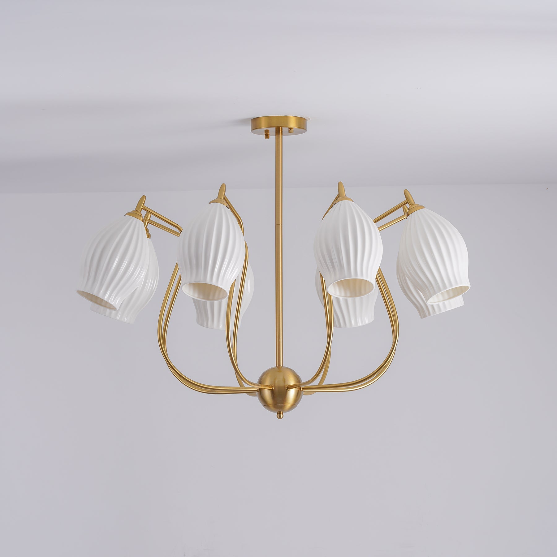 Ceramic Ribbed Chandelier - Blowlighting