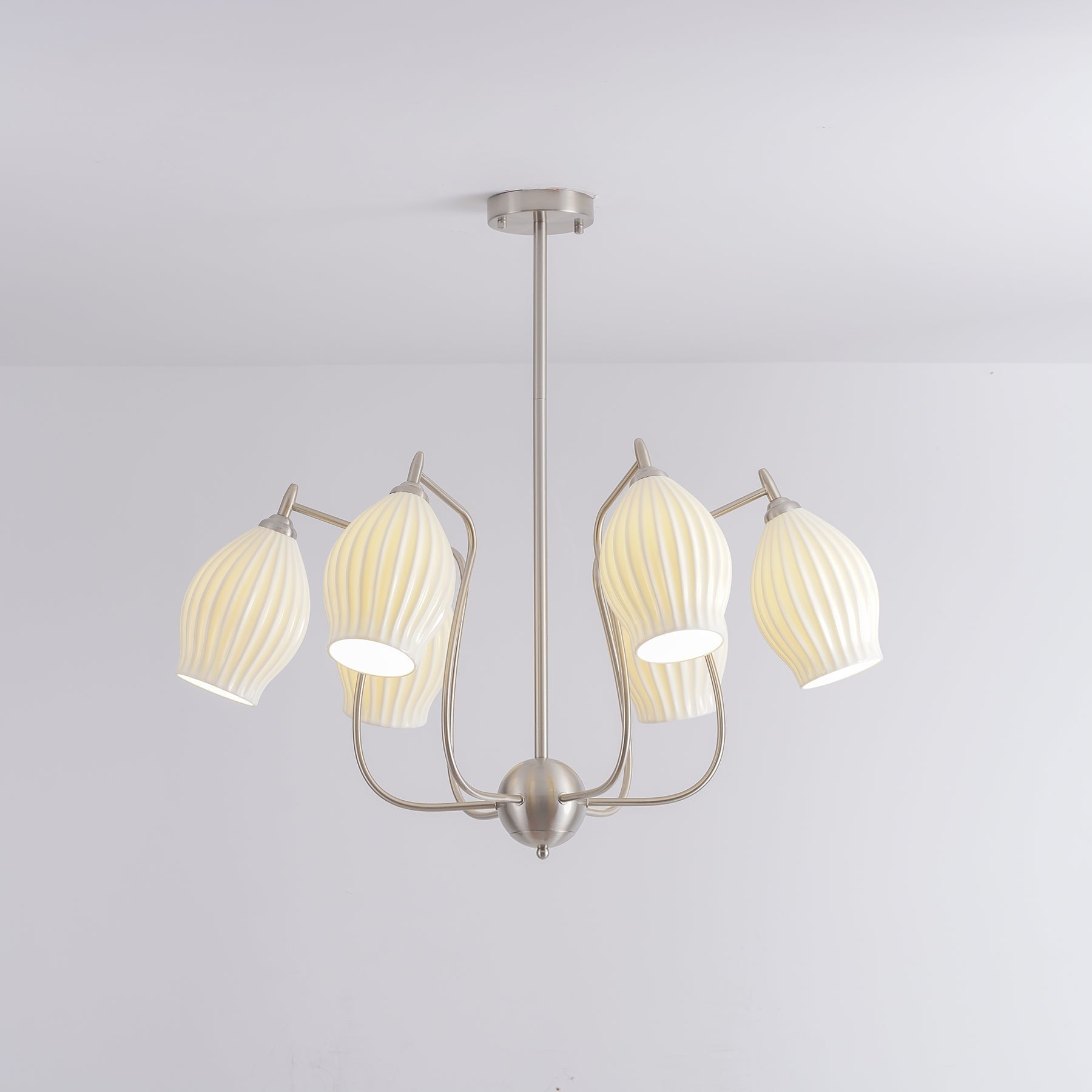 Ceramic Ribbed Chandelier - Blowlighting