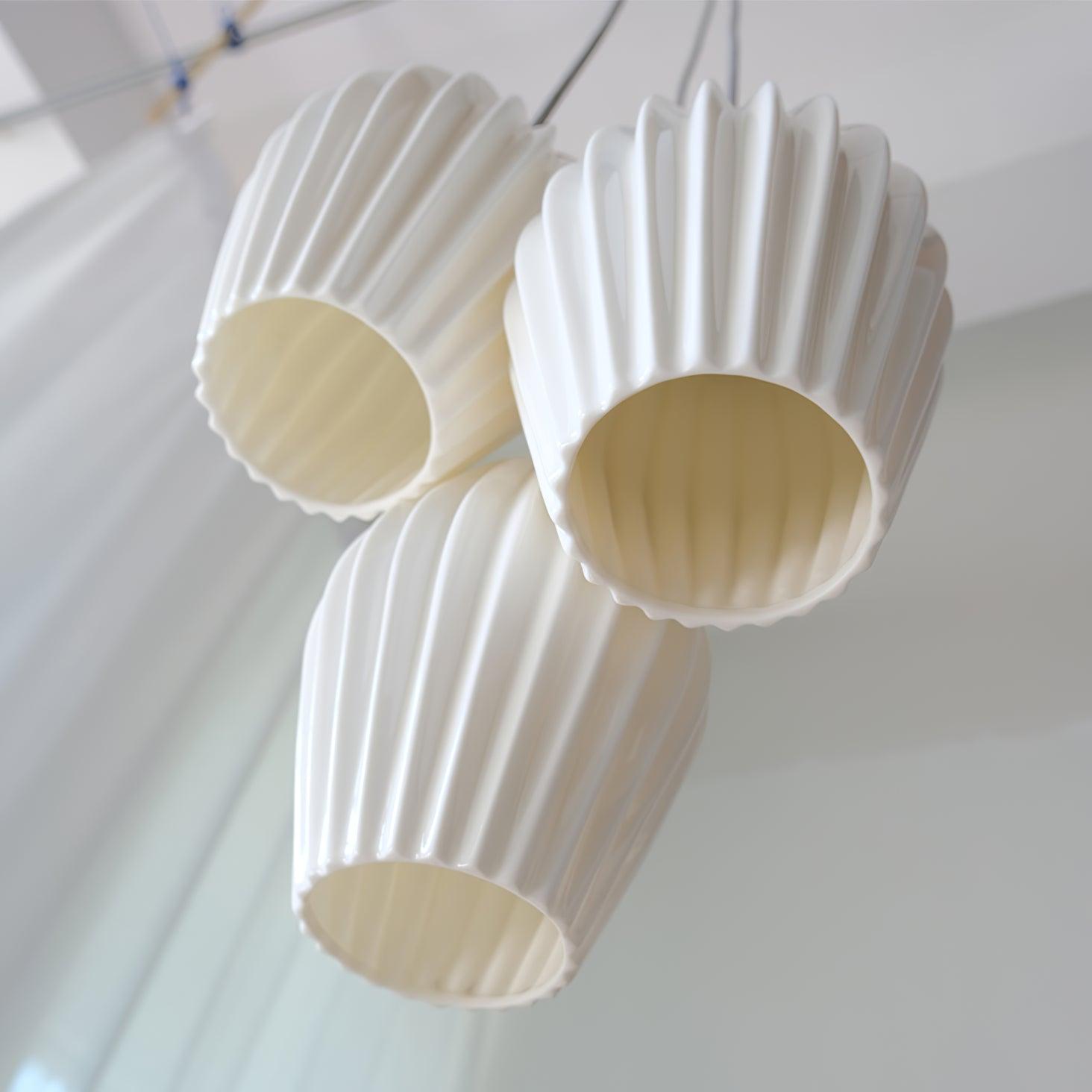 Ceramic Ribbed Pendant Light - Blowlighting