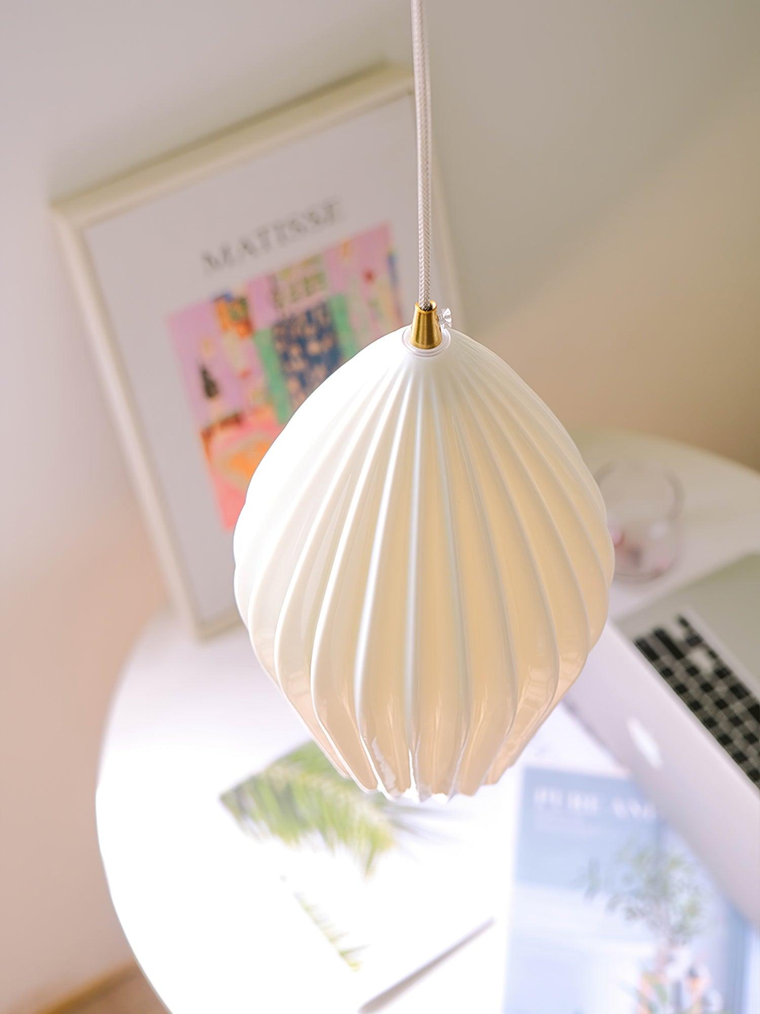 Ceramic Ribbed Pendant Light - Blowlighting
