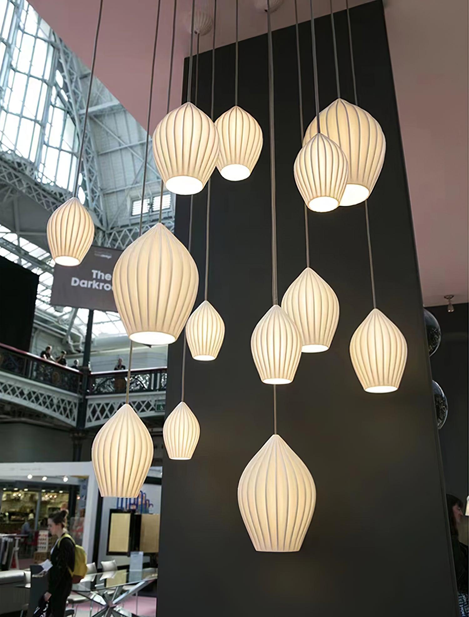 Ceramic Ribbed Pendant Light - Blowlighting