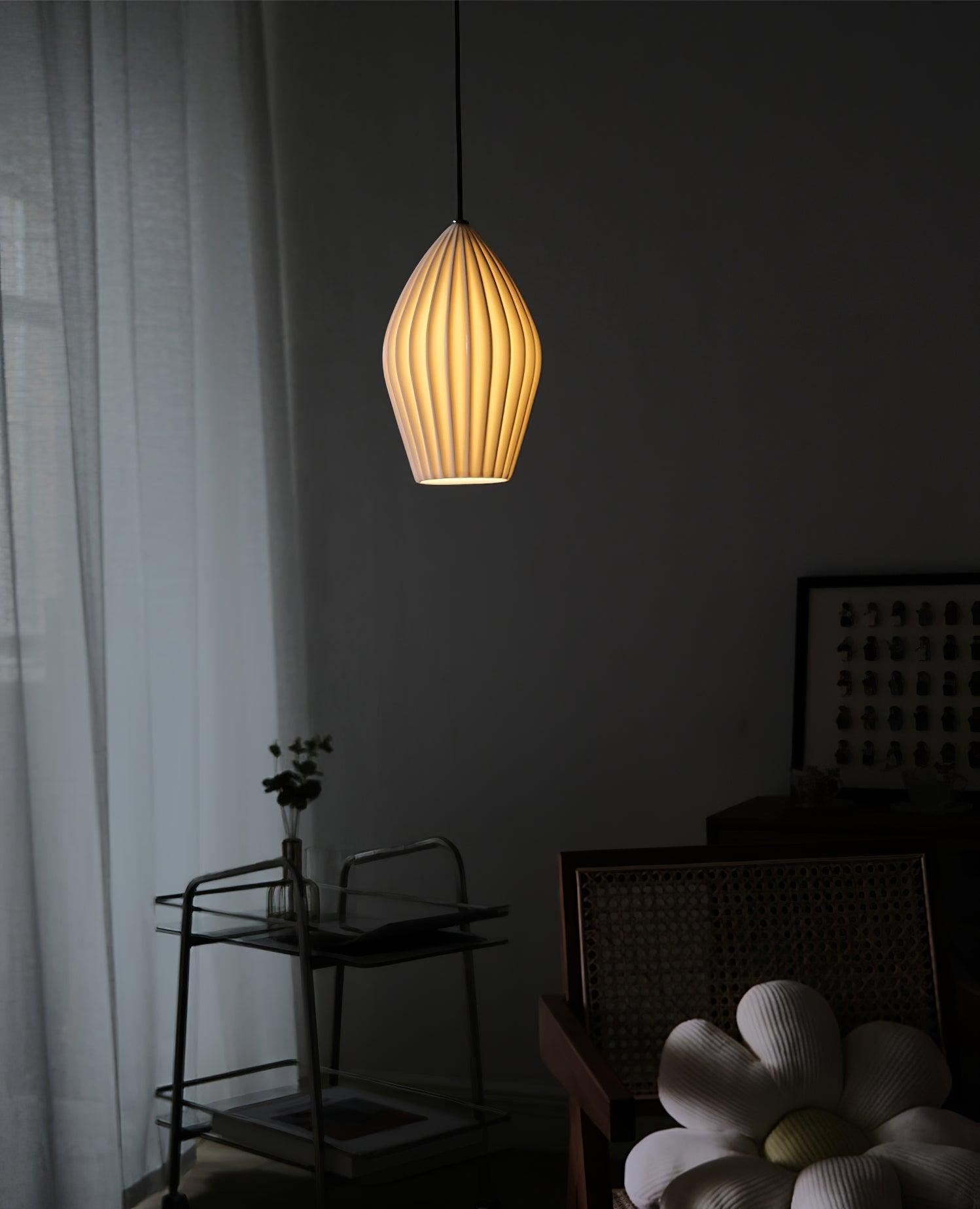 Ceramic Ribbed Pendant Light - Blowlighting