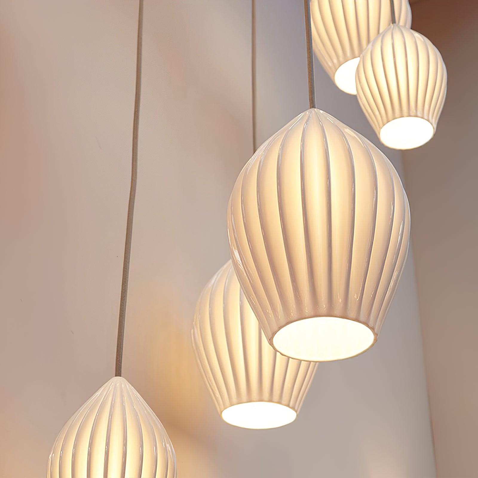 Ceramic Ribbed Pendant Light - Blowlighting