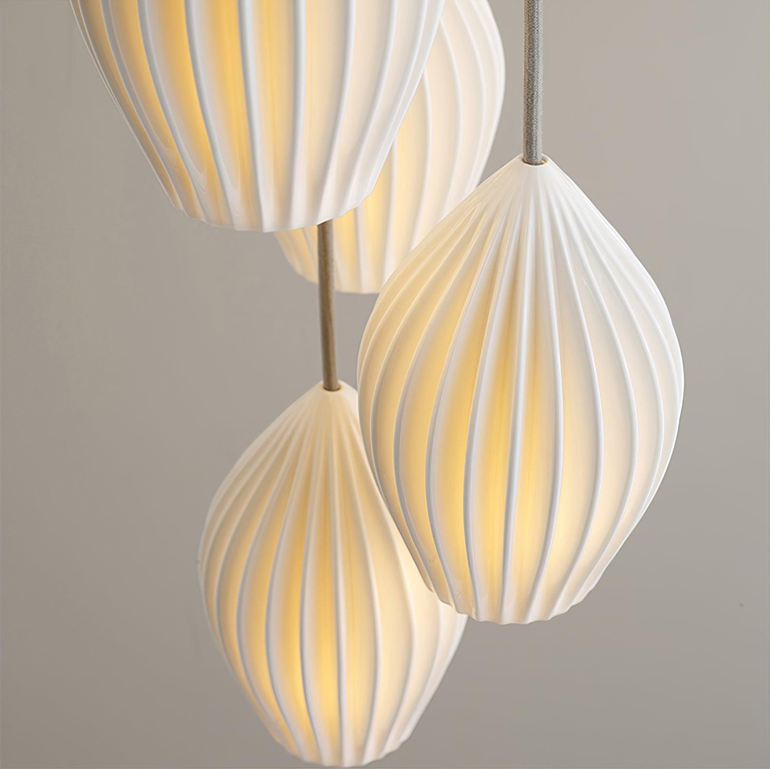 Ceramic Ribbed Pendant Light - Blowlighting