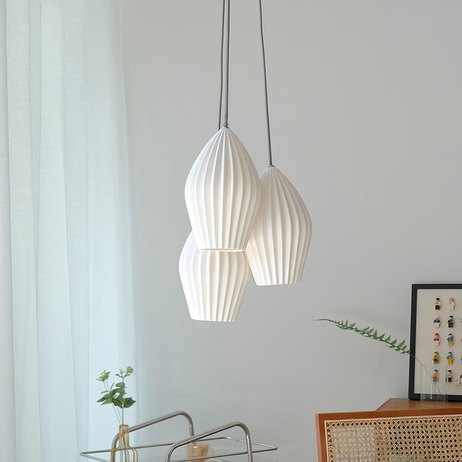 Ceramic Ribbed Pendant Light - Blowlighting