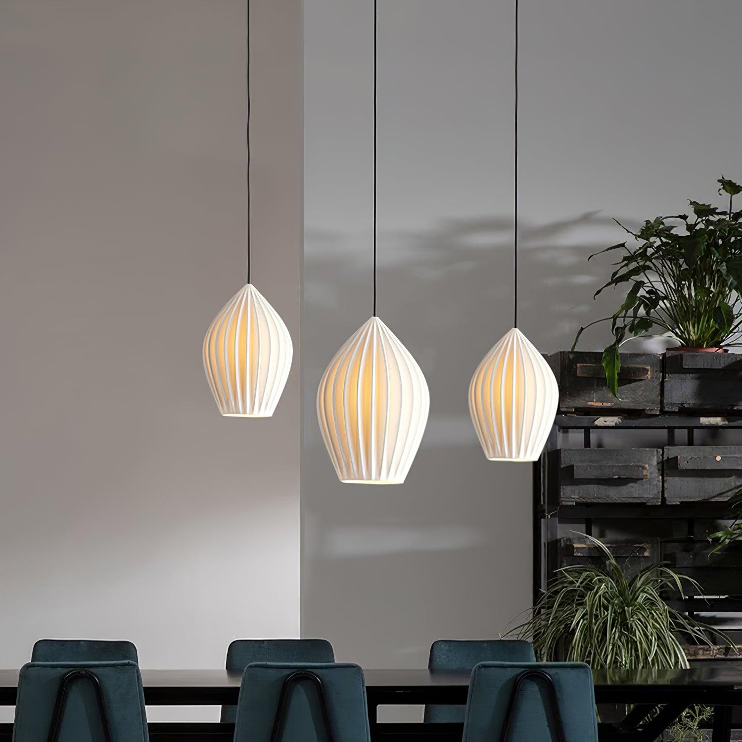 Ceramic Ribbed Pendant Light - Blowlighting