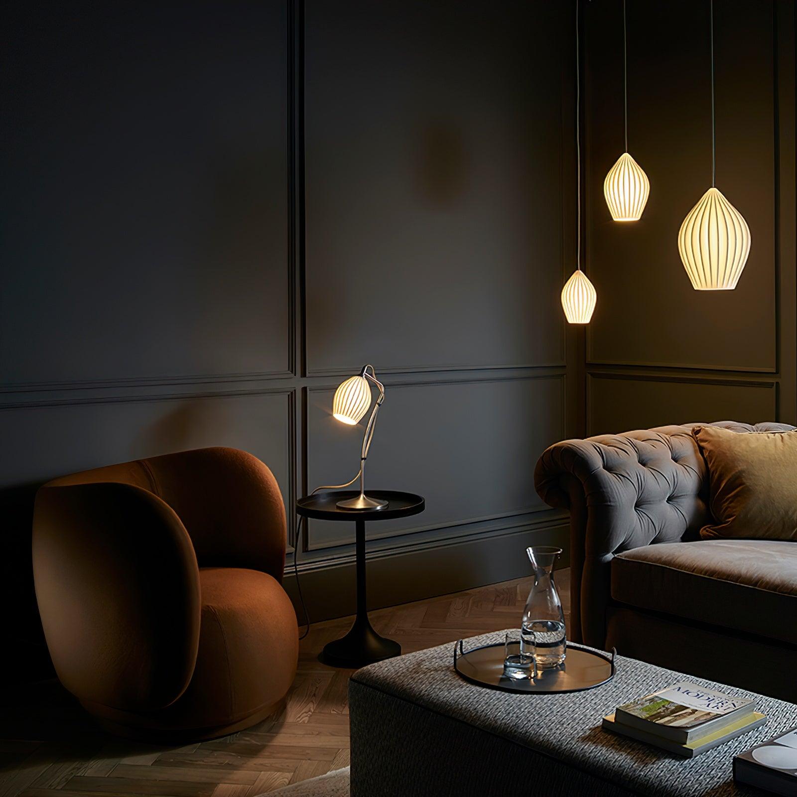 Ceramic Ribbed Pendant Light - Blowlighting