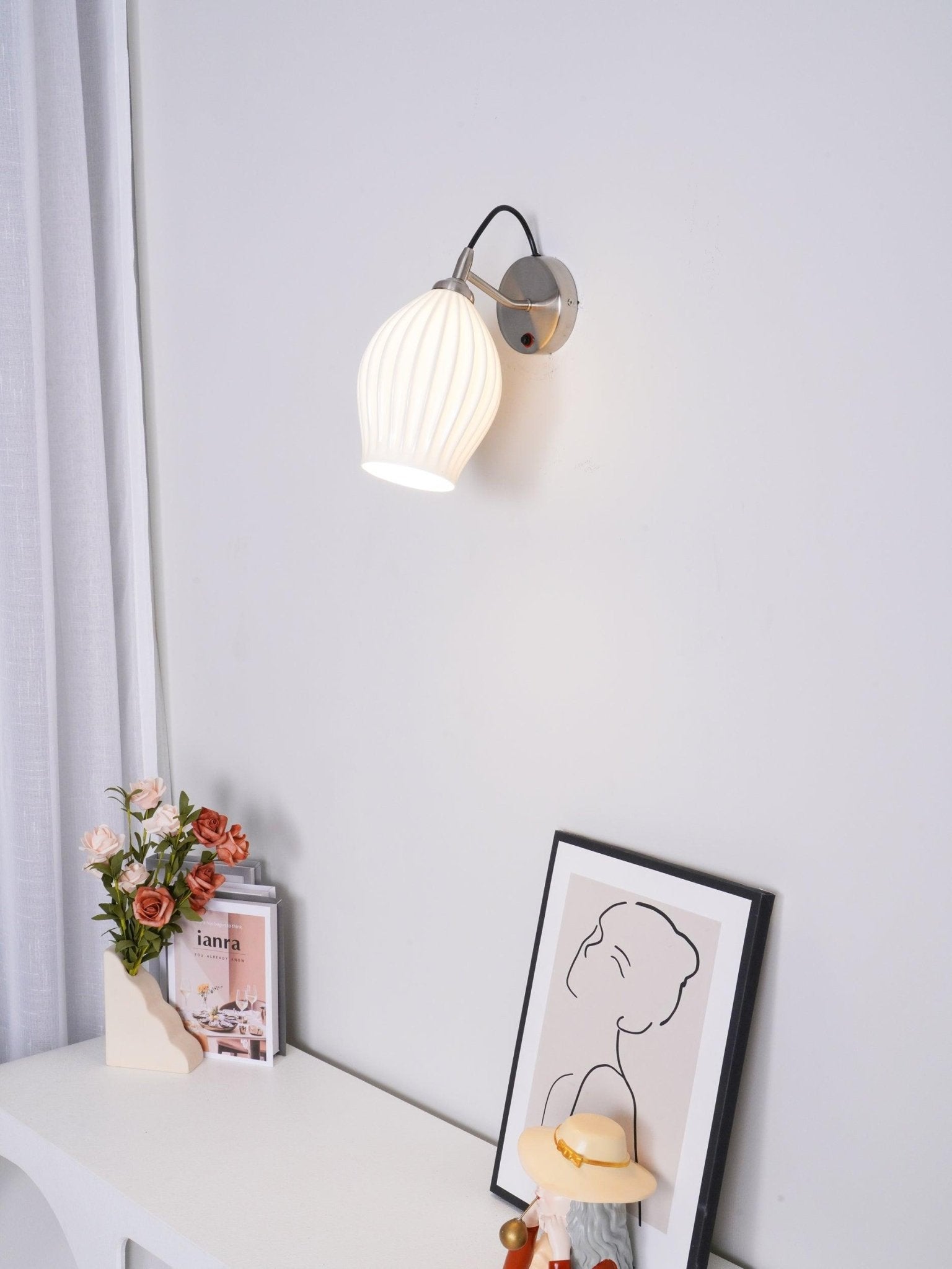 Zotalisra Modern Minimalist Ribbed Ceramic Wall light - Blowlighting