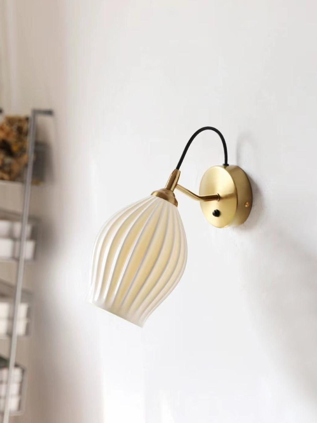 Zotalisra Modern Minimalist Ribbed Ceramic Wall light - Blowlighting