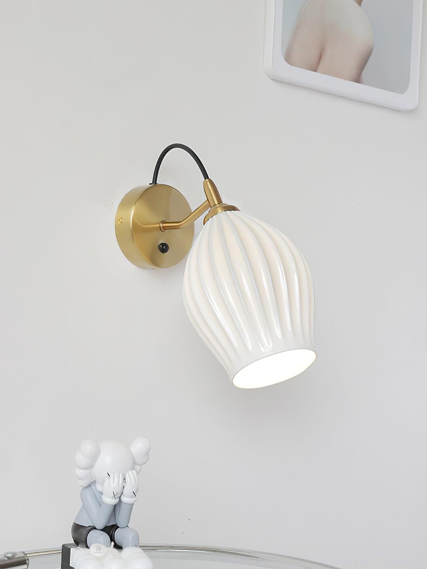 Zotalisra Modern Minimalist Ribbed Ceramic Wall light - Blowlighting