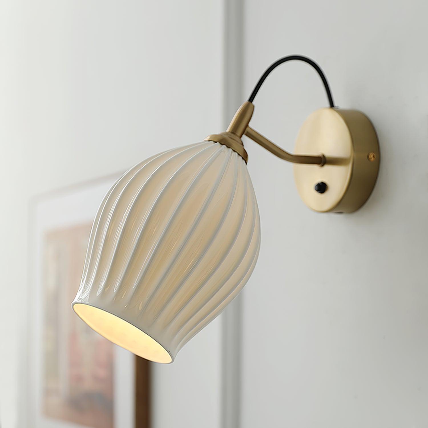 Zotalisra Modern Minimalist Ribbed Ceramic Wall light - Blowlighting
