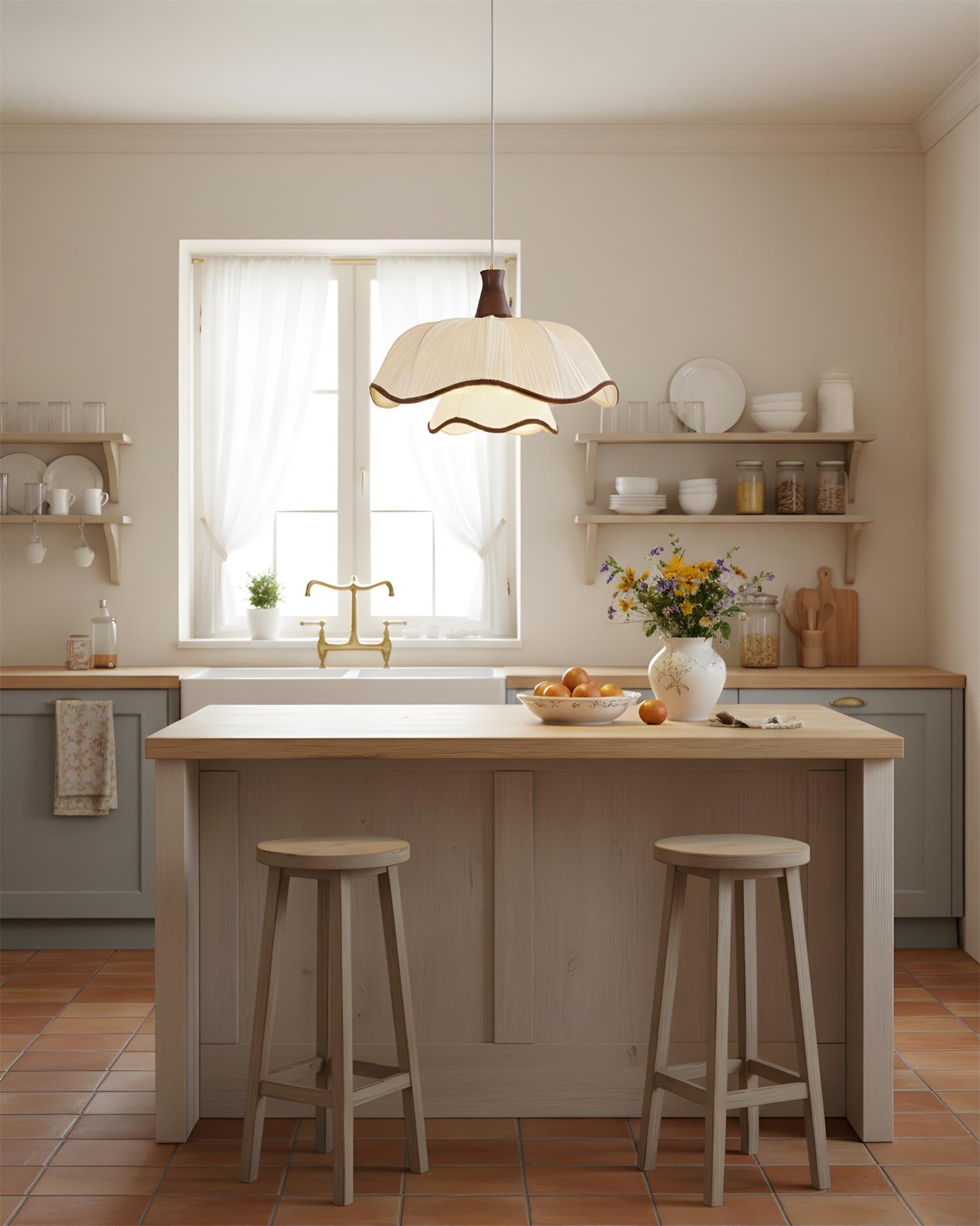 Ceriva Rustic Fabric Pendant Light