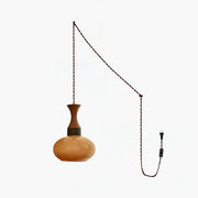 Lartheon Brown Glass Plug-In Pendant Lamp