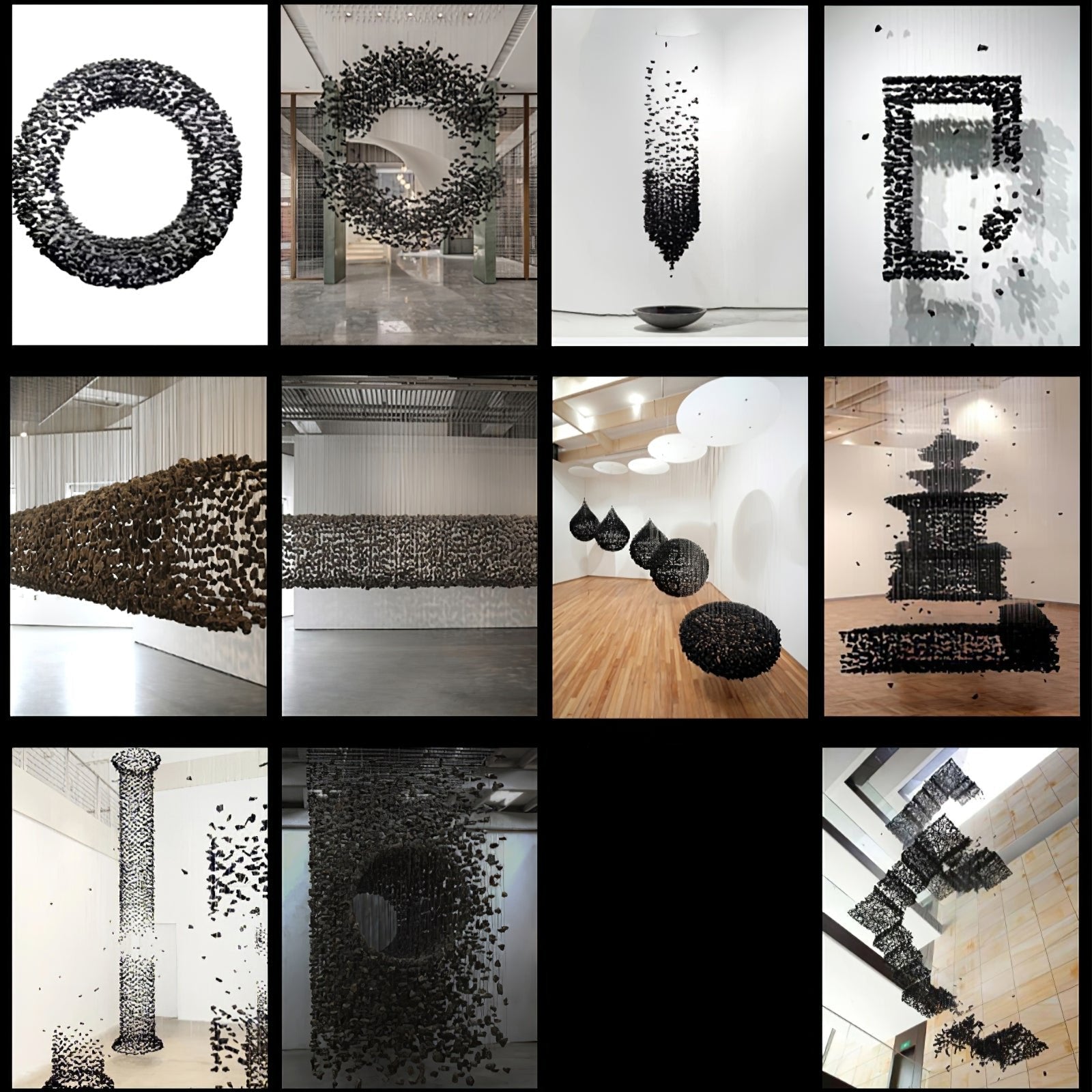 Arsilus Charcoal Stone Sculptural Chandelier - Blowlighting