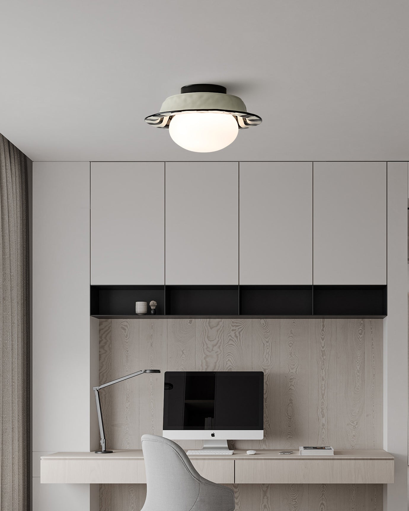 Grid Modern Ceramics Ceiling Lamp