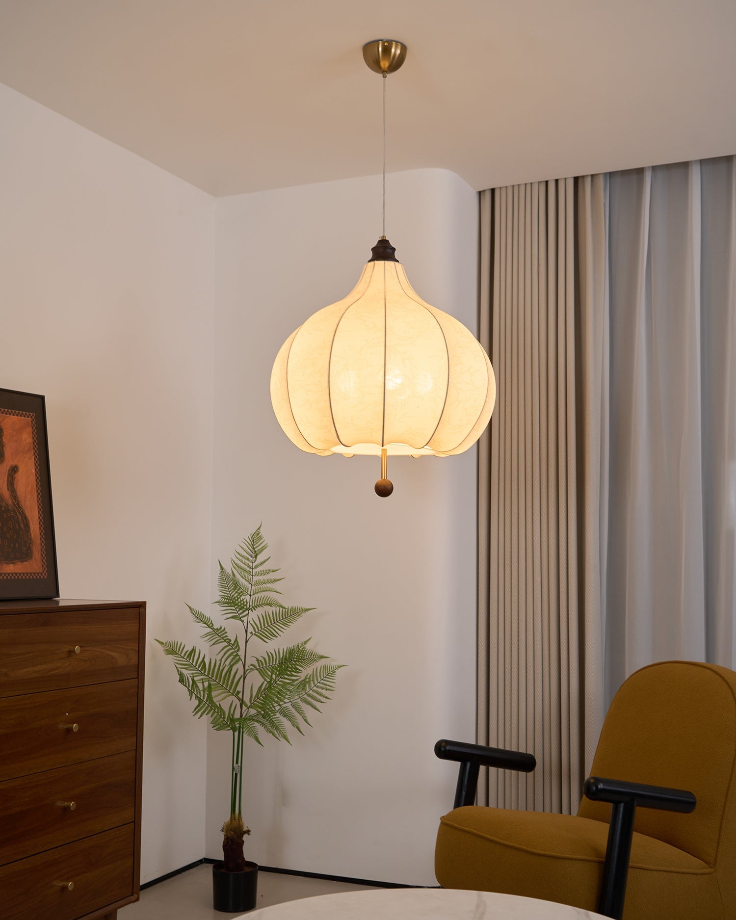 Chestnut Fabric Pendant Light - Blowlighting
