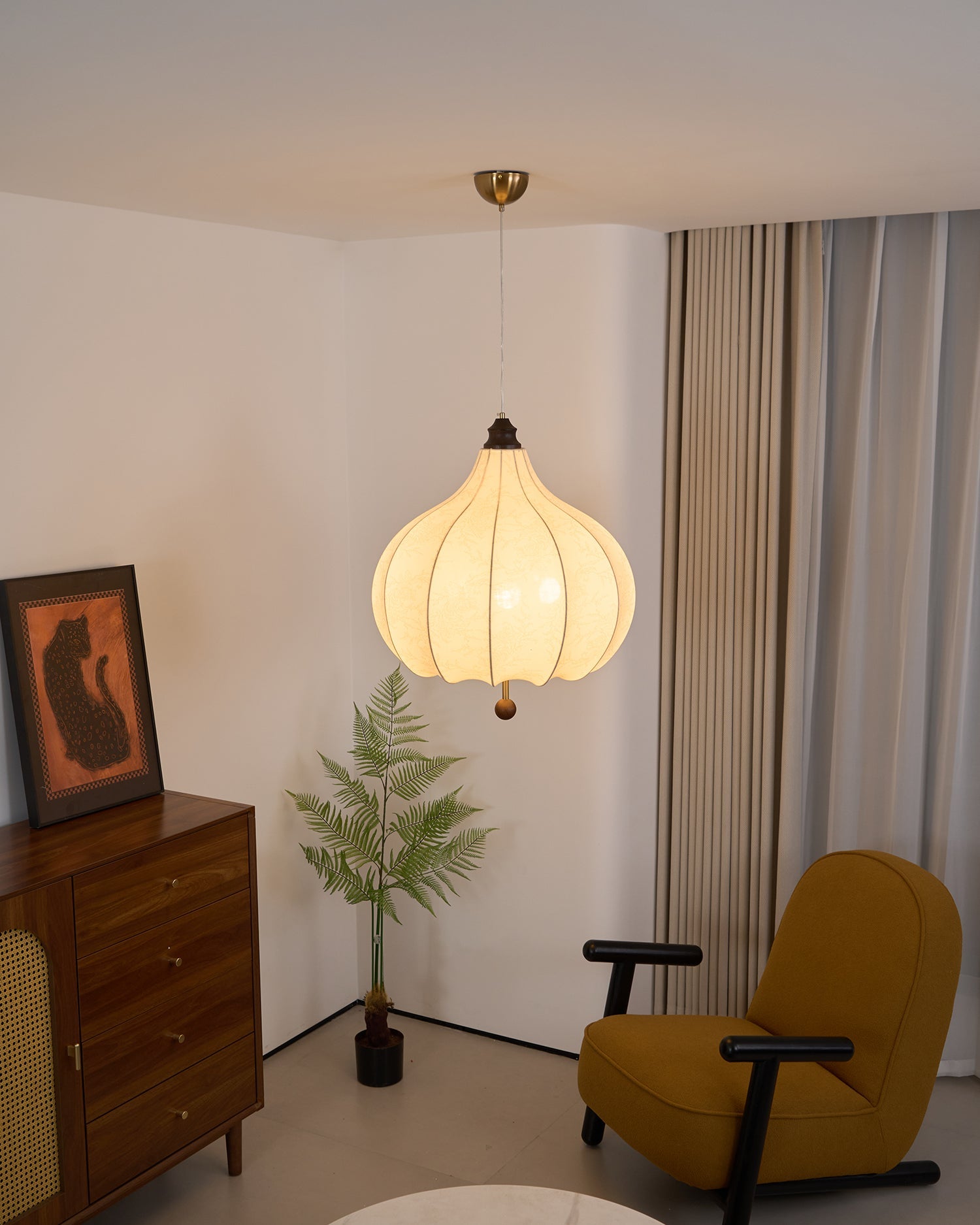 Chestnut Fabric Pendant Light - Blowlighting