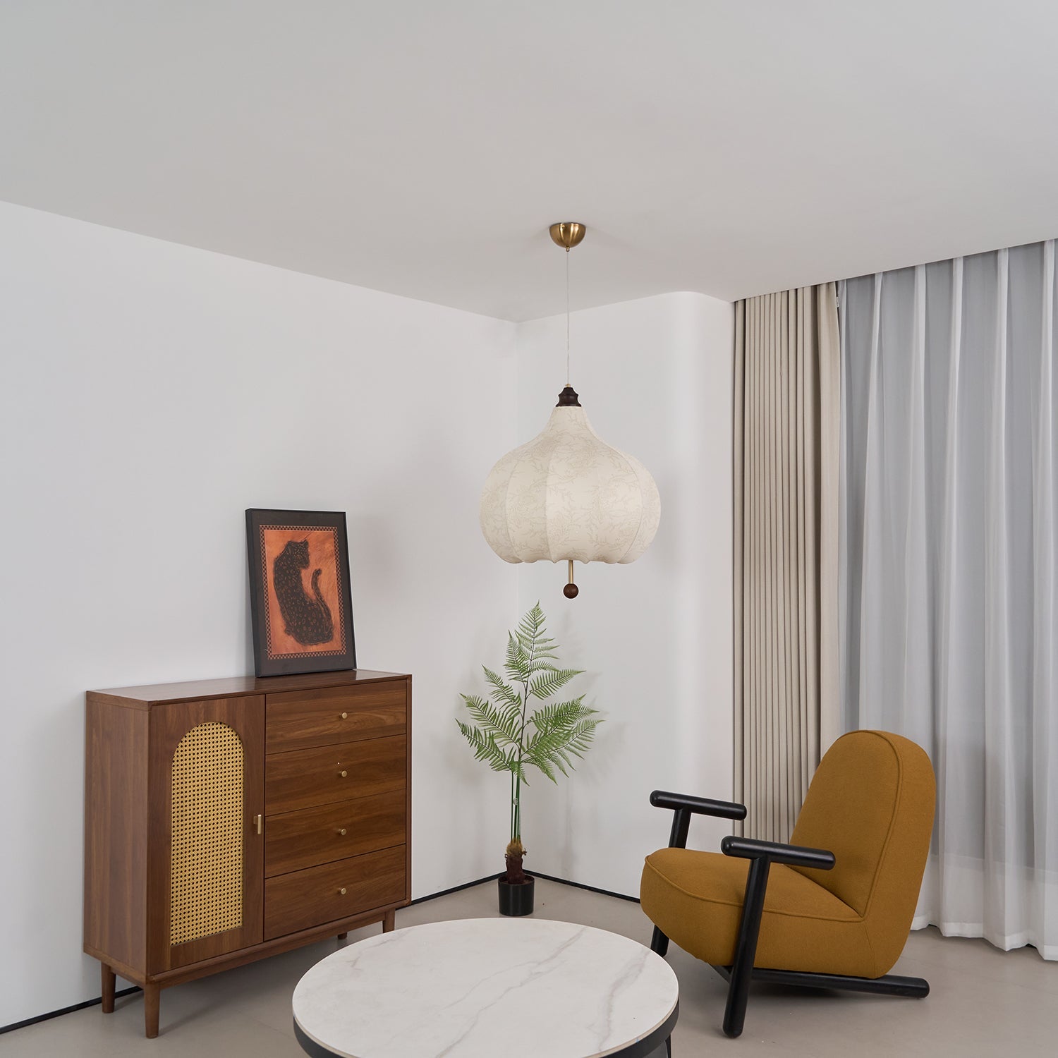 Chestnut Fabric Pendant Light - Blowlighting