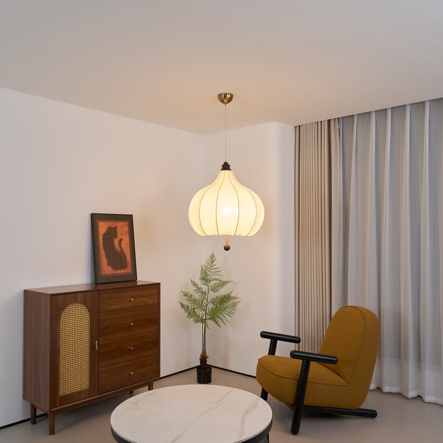 Chestnut Fabric Pendant Light - Blowlighting