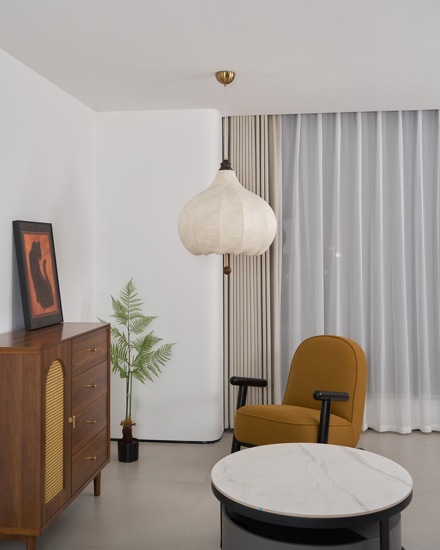 Chestnut Fabric Pendant Light - Blowlighting