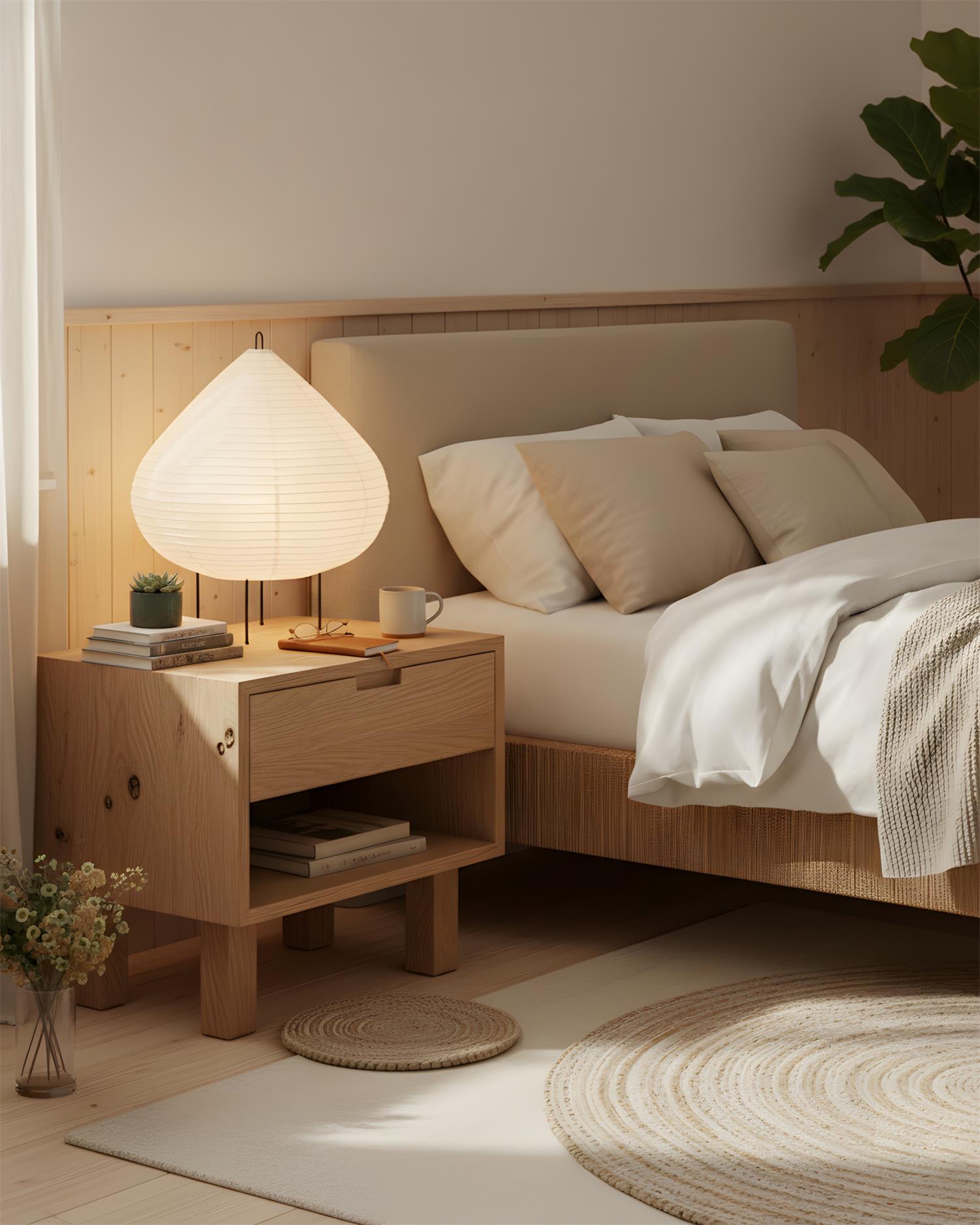 Chestnut Scandinavian Paper Table Light