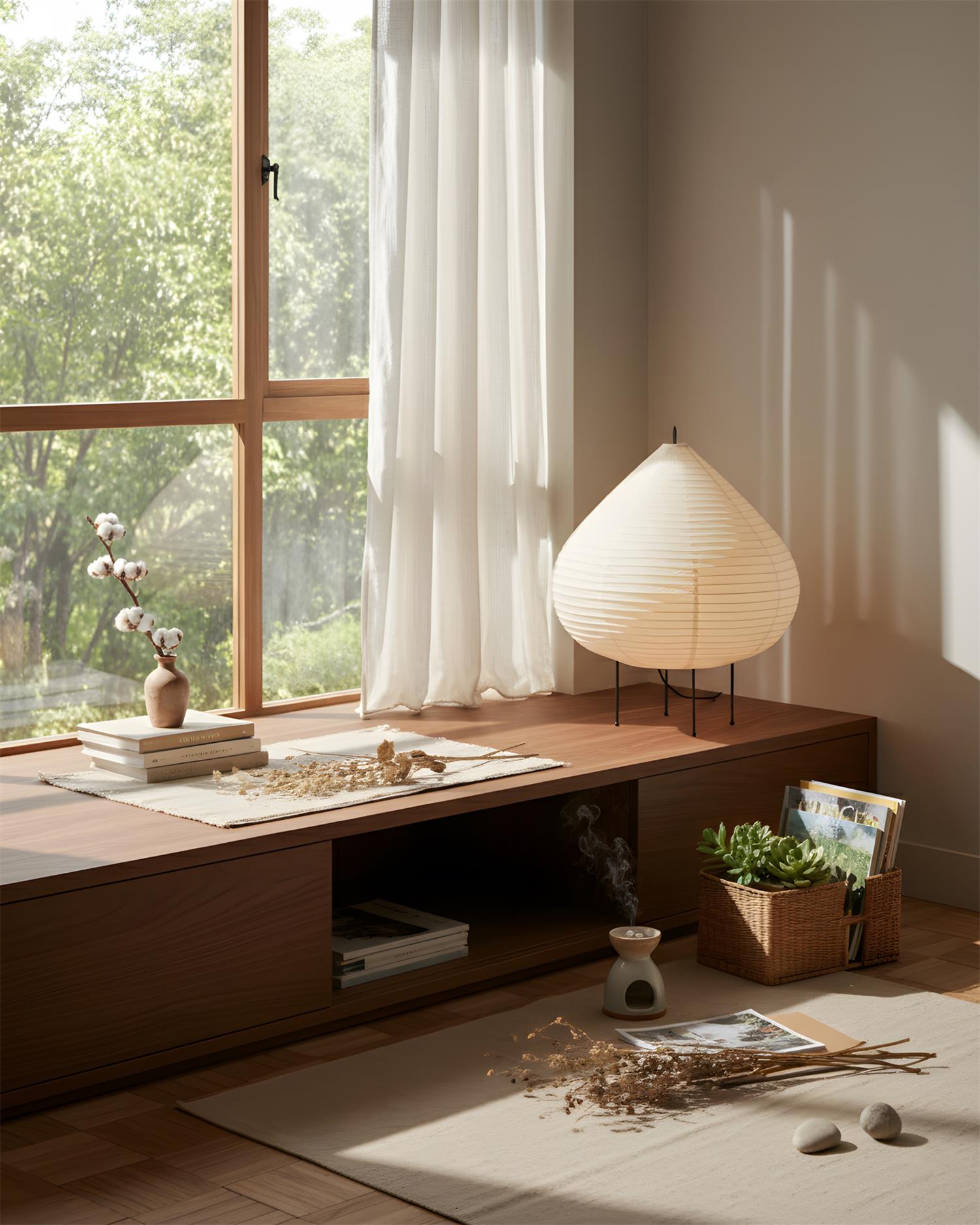 Chestnut Scandinavian Paper Table Light