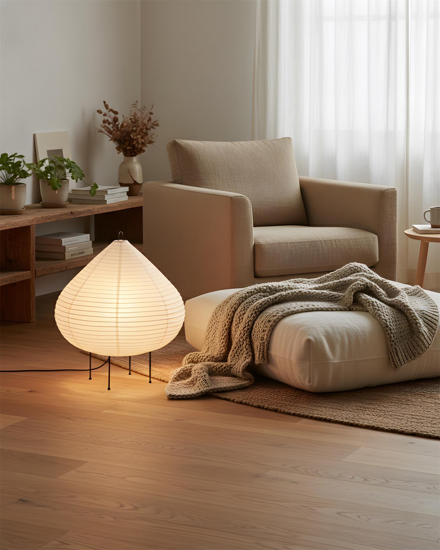 Chestnut Scandinavian Paper Table Light