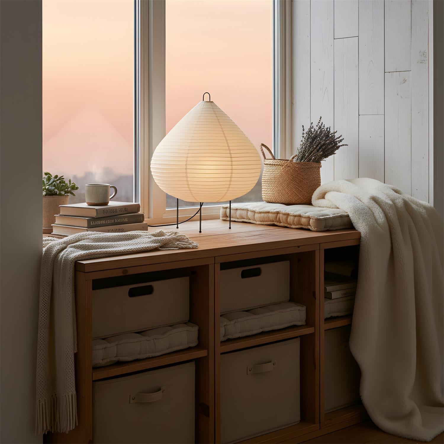 Chestnut Scandinavian Paper Table Light