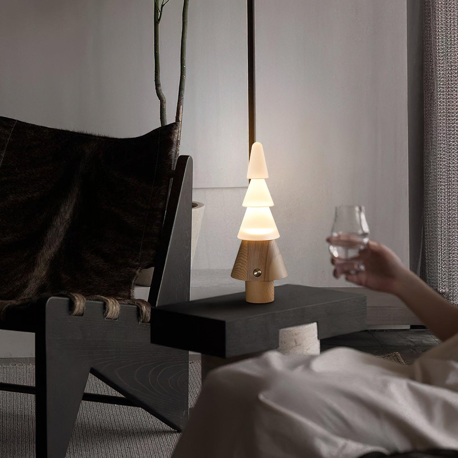 Olivia Modern Wood Table Lamp - Blowlighting