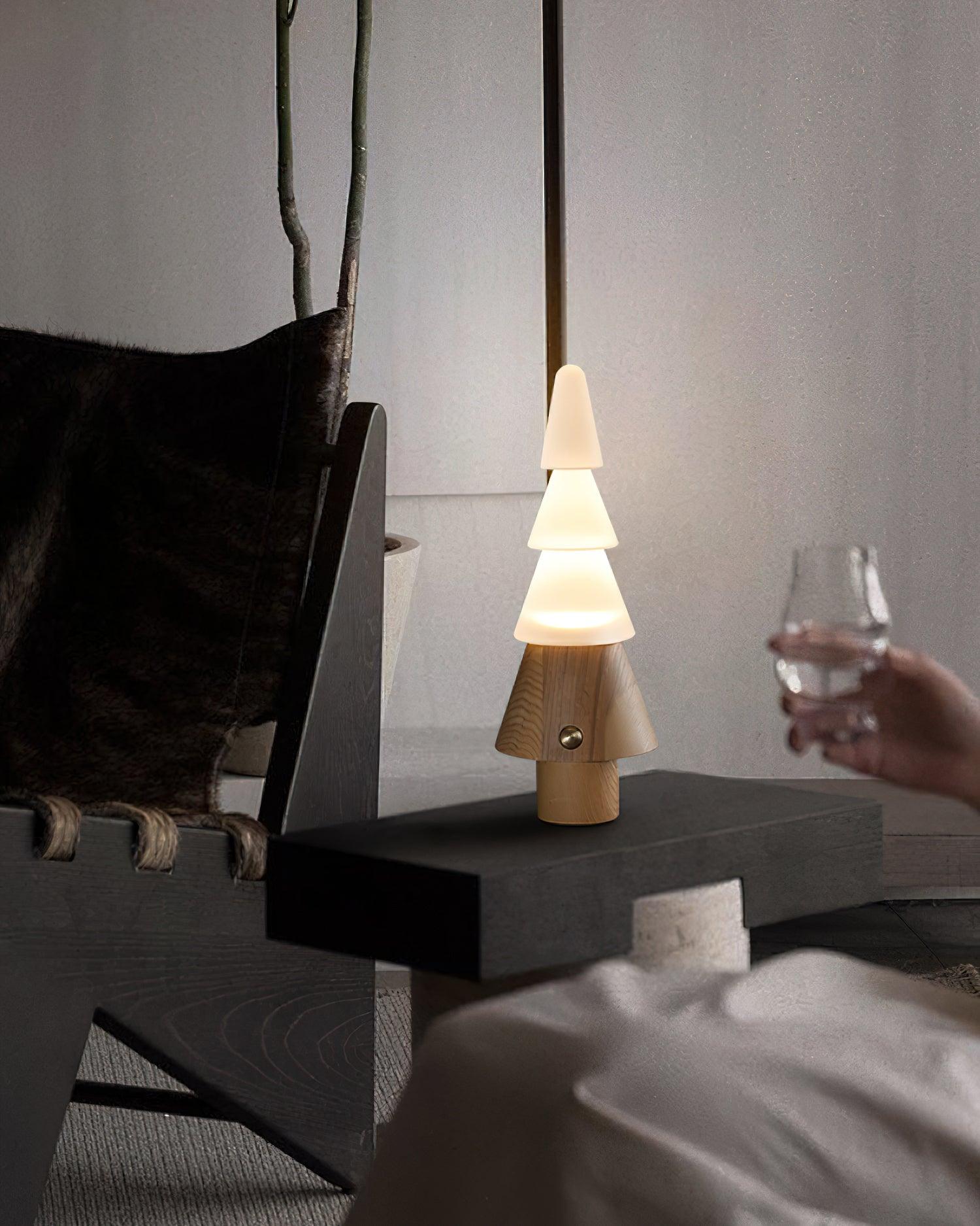 Olivia Modern Wood Table Lamp - Blowlighting