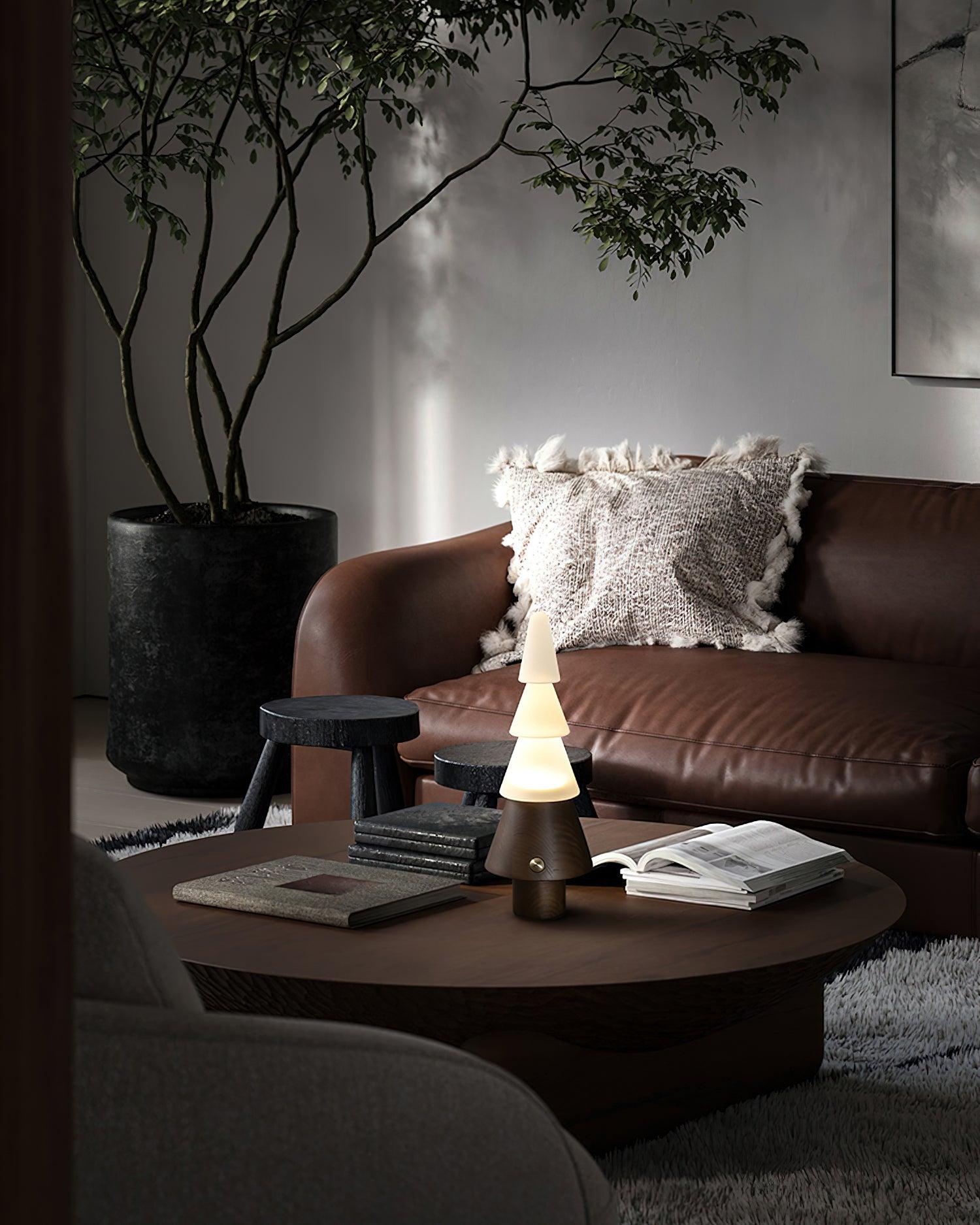 Olivia Modern Wood Table Lamp - Blowlighting