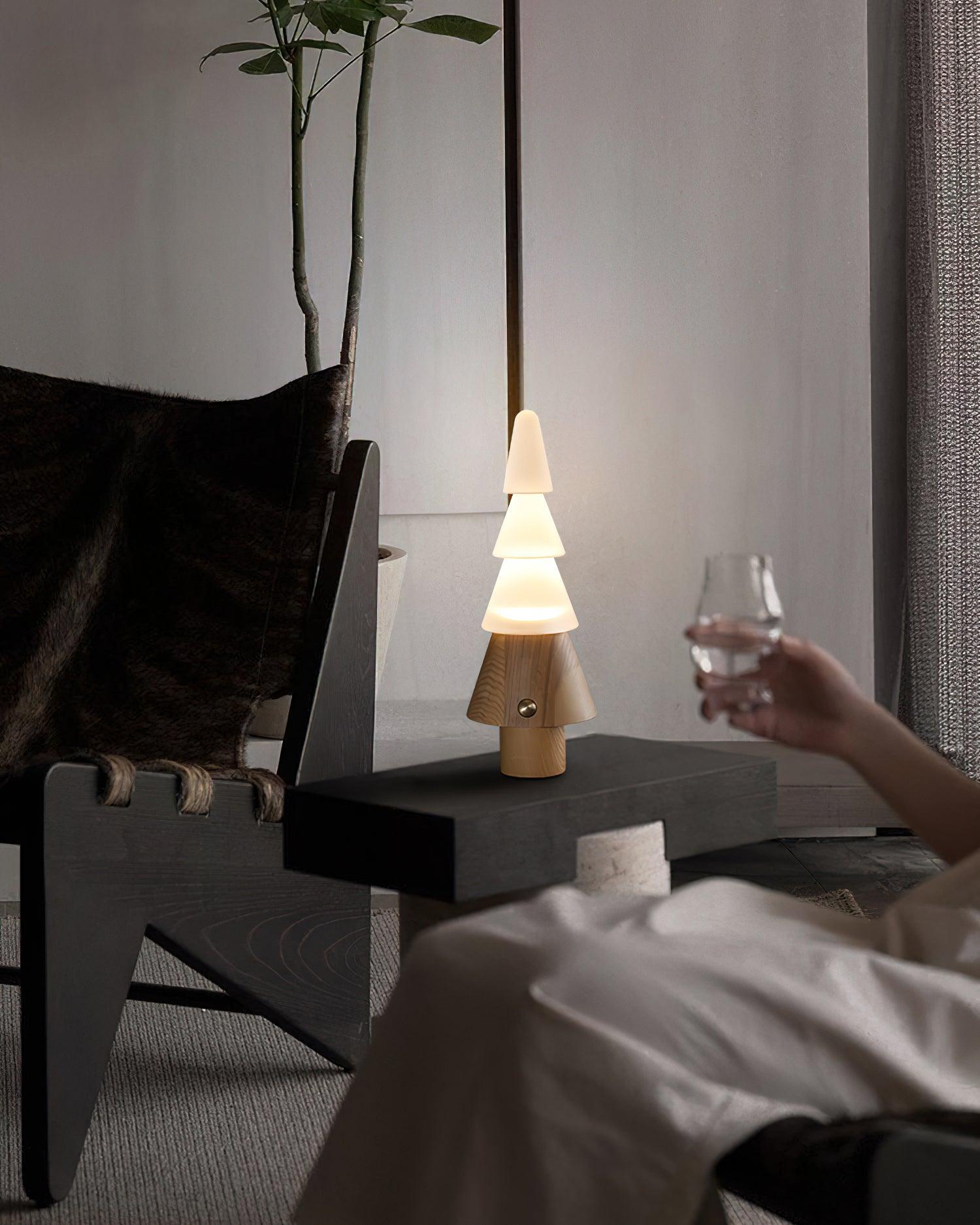 Olivia Modern Wood Table Lamp - Blowlighting