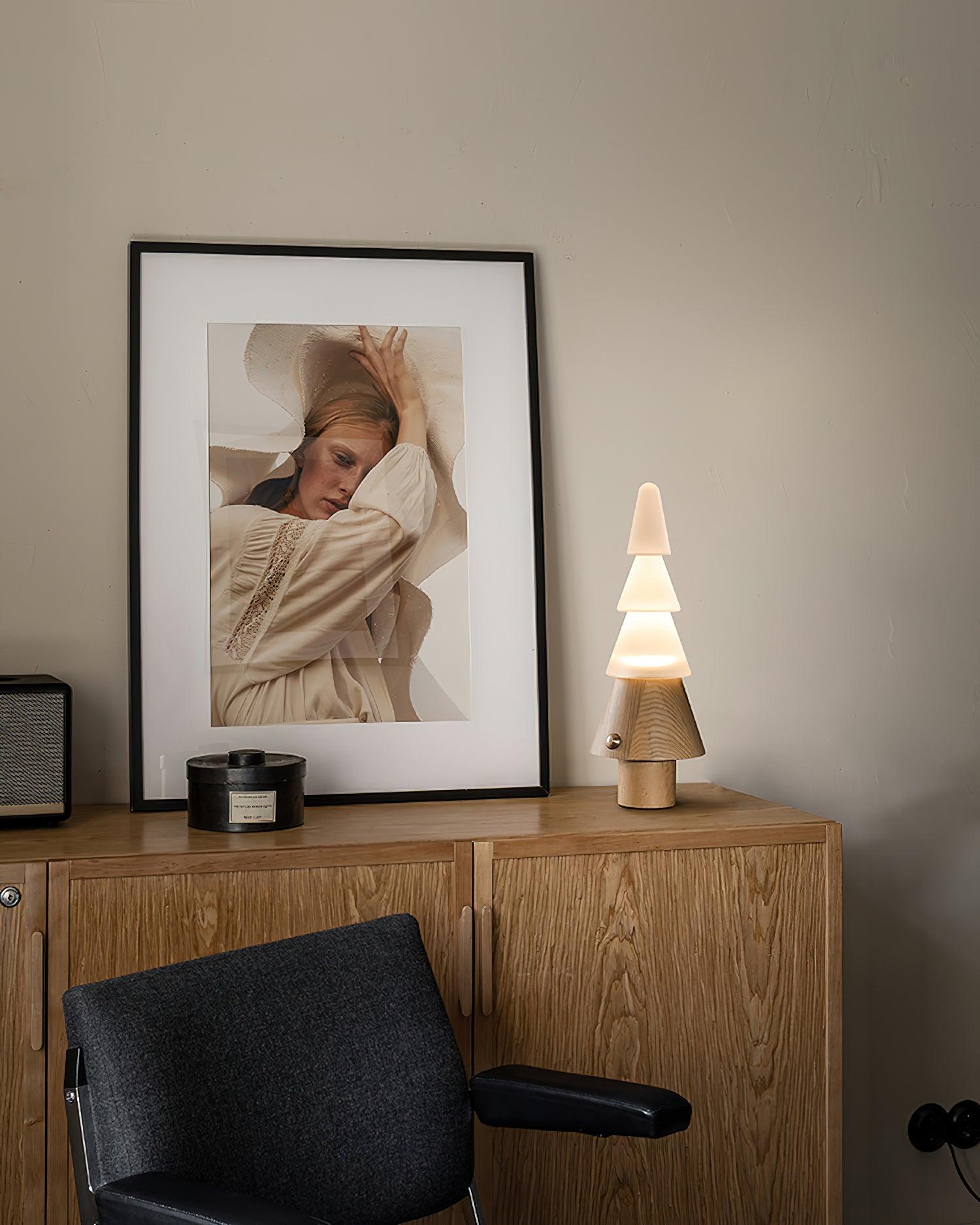 Olivia Modern Wood Table Lamp - Blowlighting