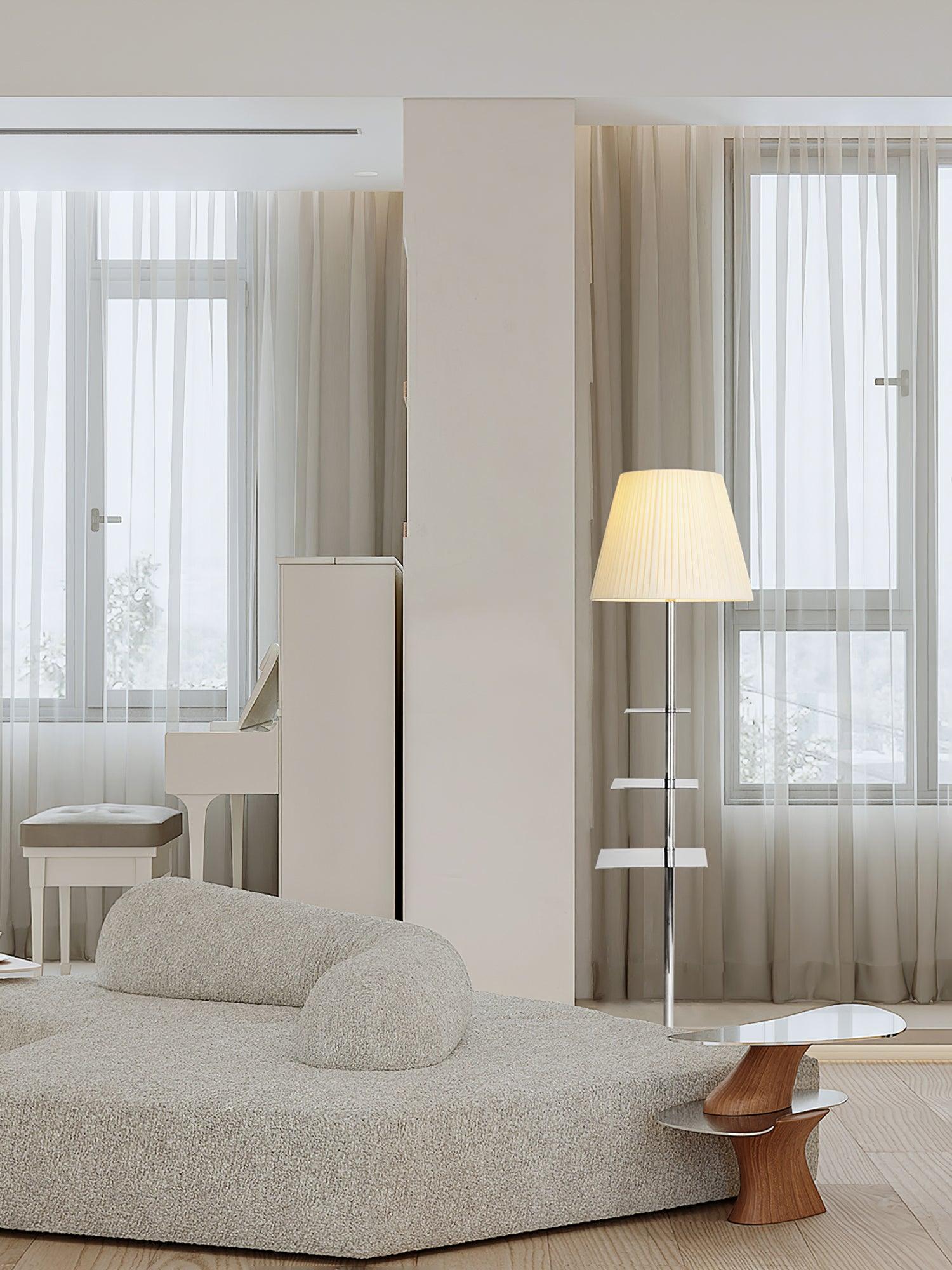 Chrome Prism Side Table Floor Lamp - Blowlighting