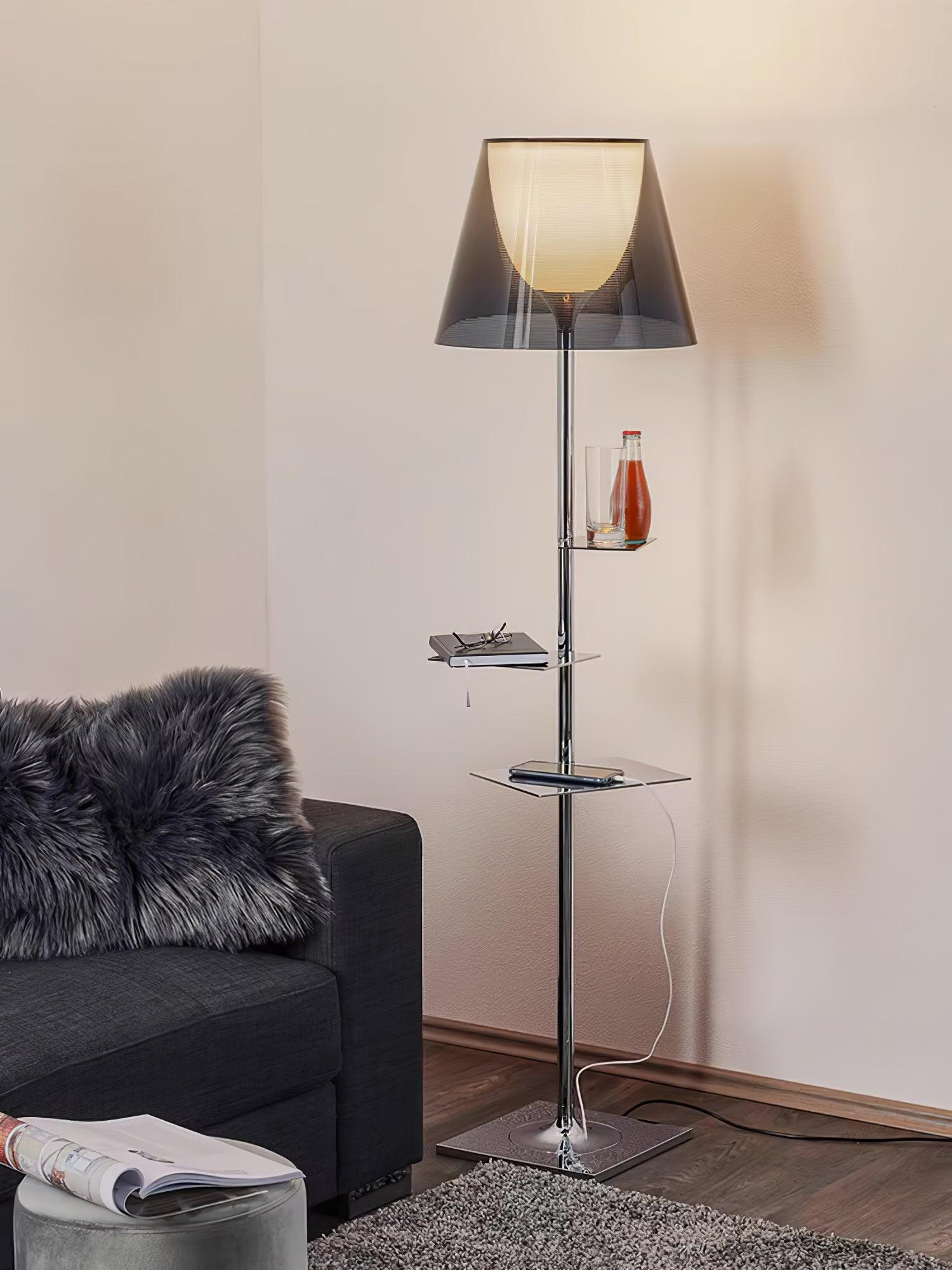 Chrome Prism Side Table Floor Lamp - Blowlighting