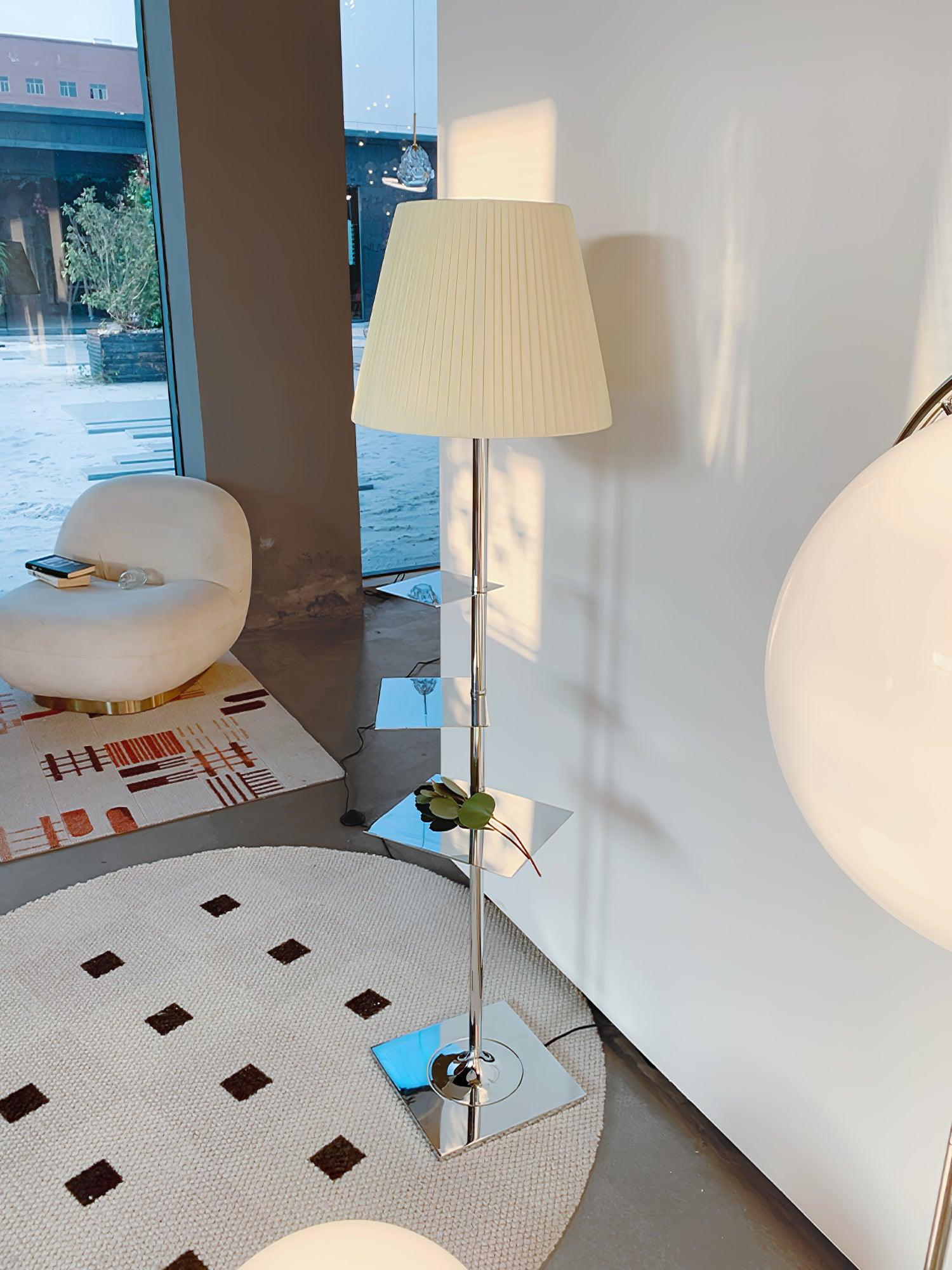 Chrome Prism Side Table Floor Lamp - Blowlighting