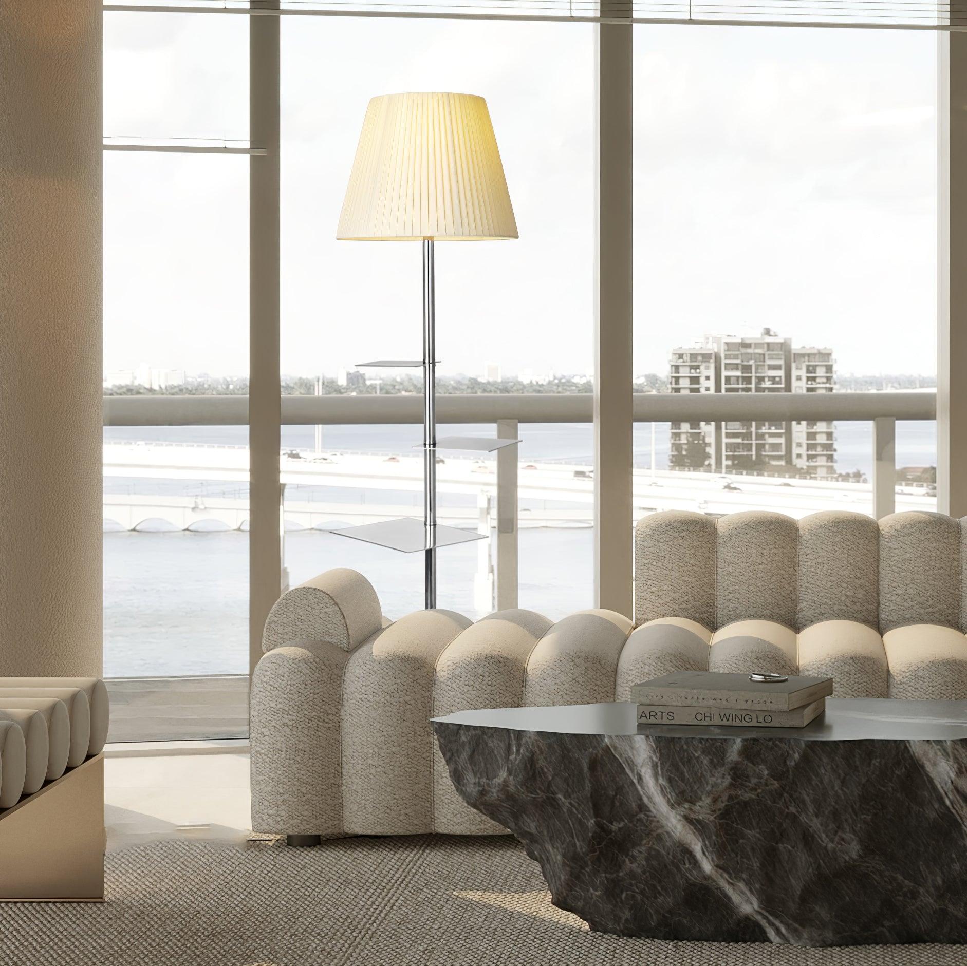 Chrome Prism Side Table Floor Lamp - Blowlighting