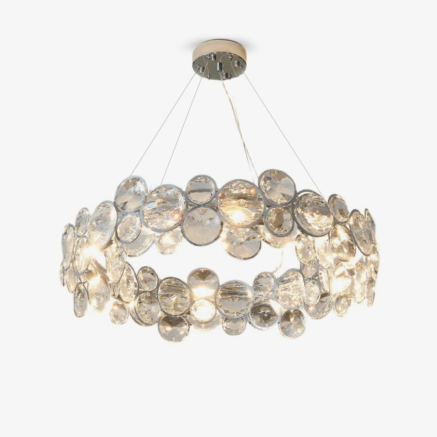 Chrome Round Crystal Chandelier - Blowlighting